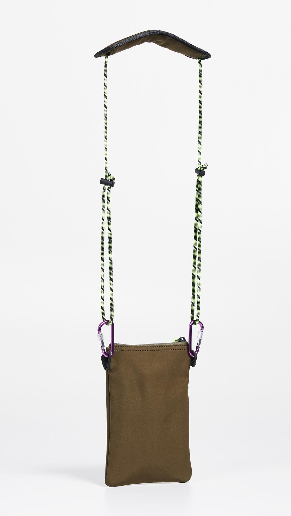 Ganni Tech Fabric Crossbody Saddle Bag in Green | Lyst