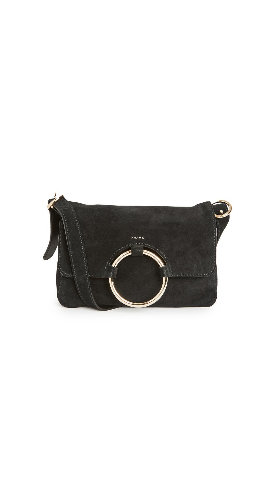 FRAME Leather Le Ring Baguette Bag in Black - Lyst