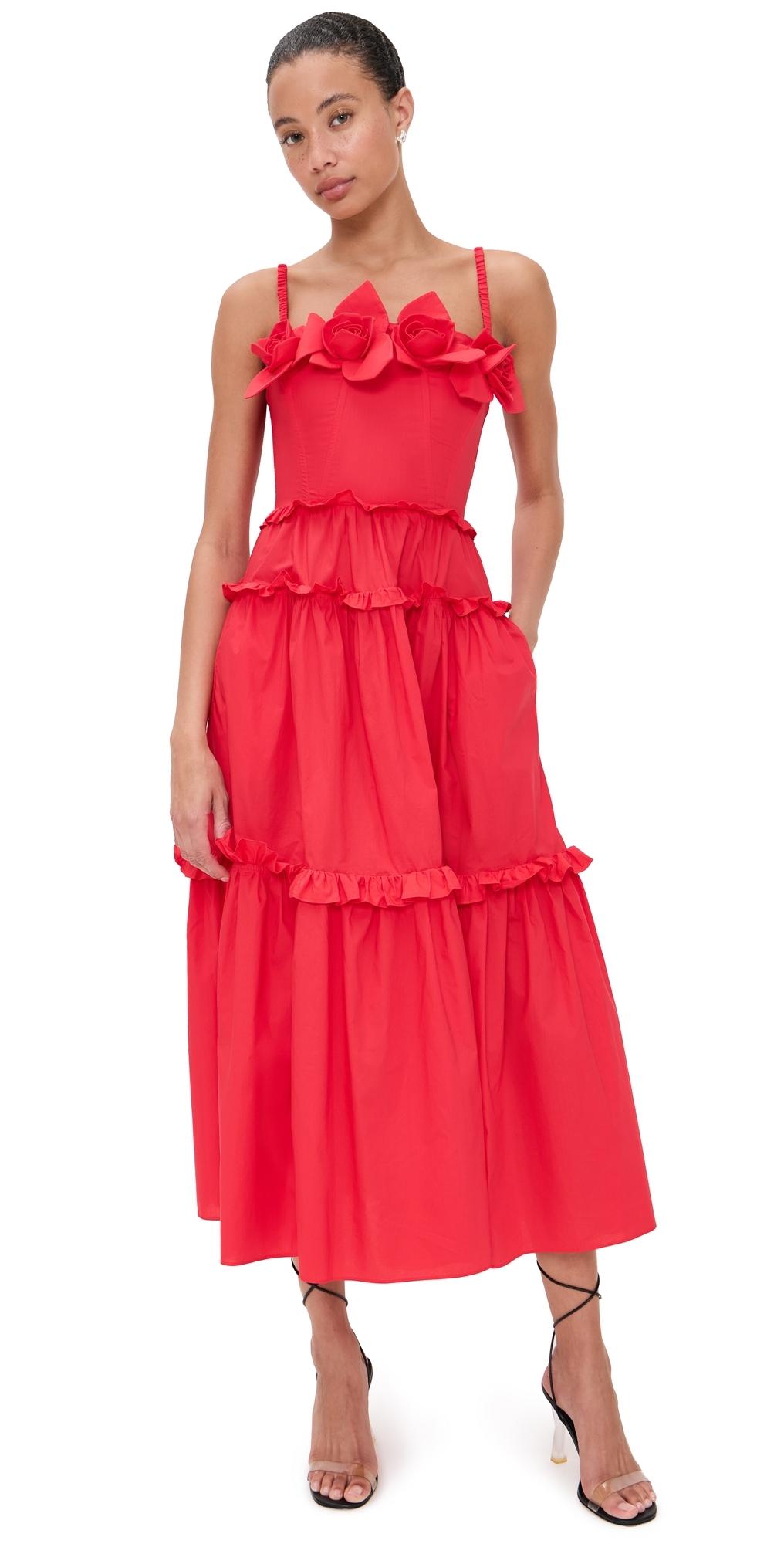 aknvas red dress The Kamilla dress in red tech taffeta 2
