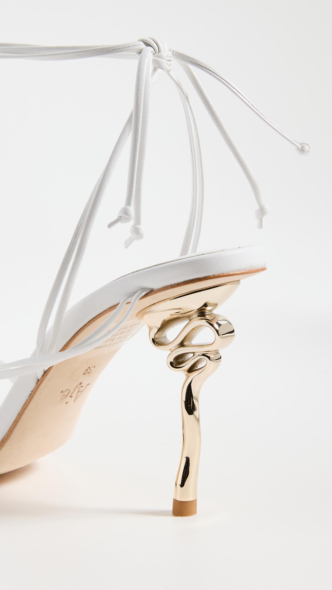 Aje. Quinn Metal Ribbon Heels in White | Lyst