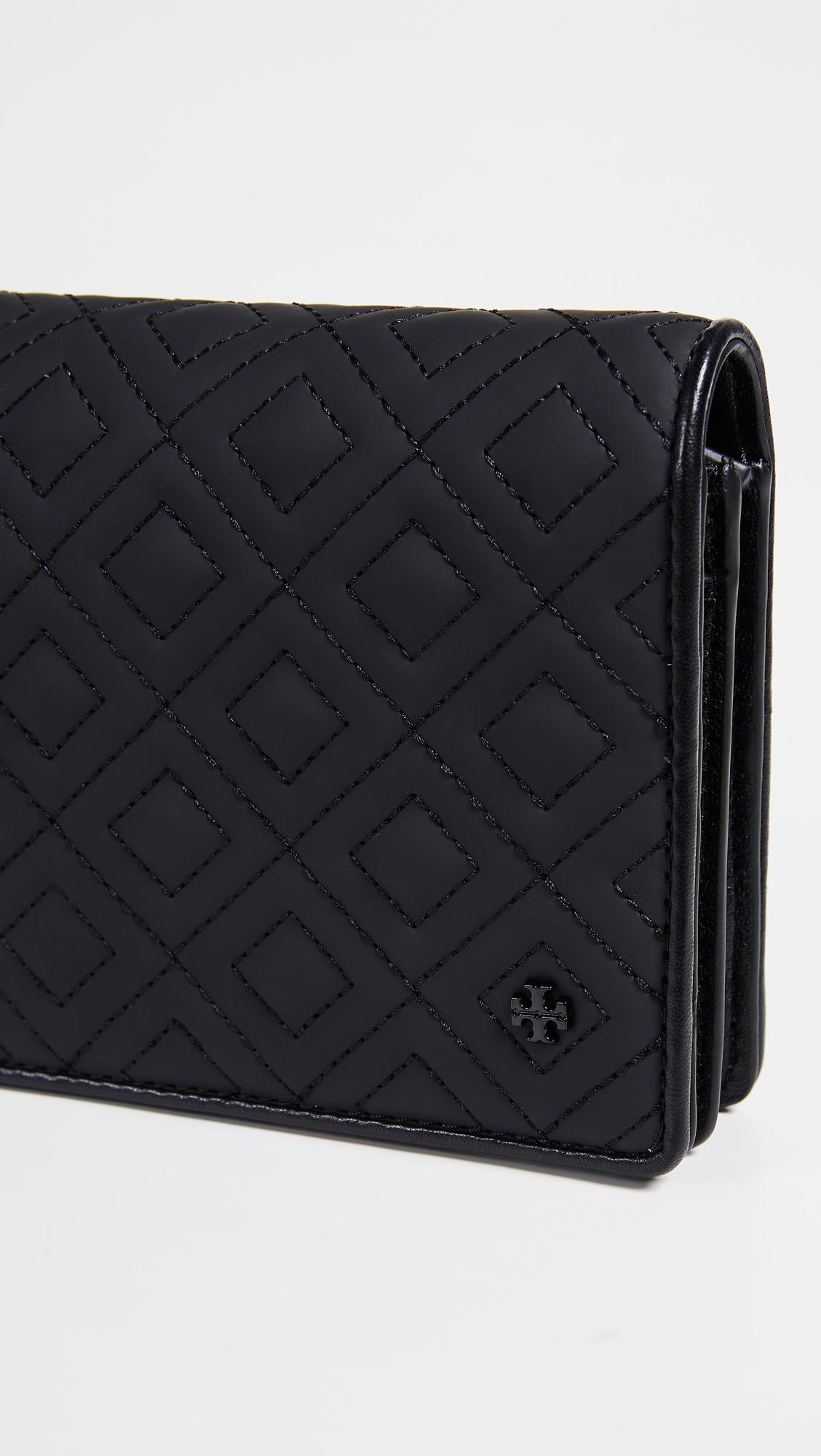 Tory Burch Fleming Matte Flat Crossbody Wallet in Black Lyst