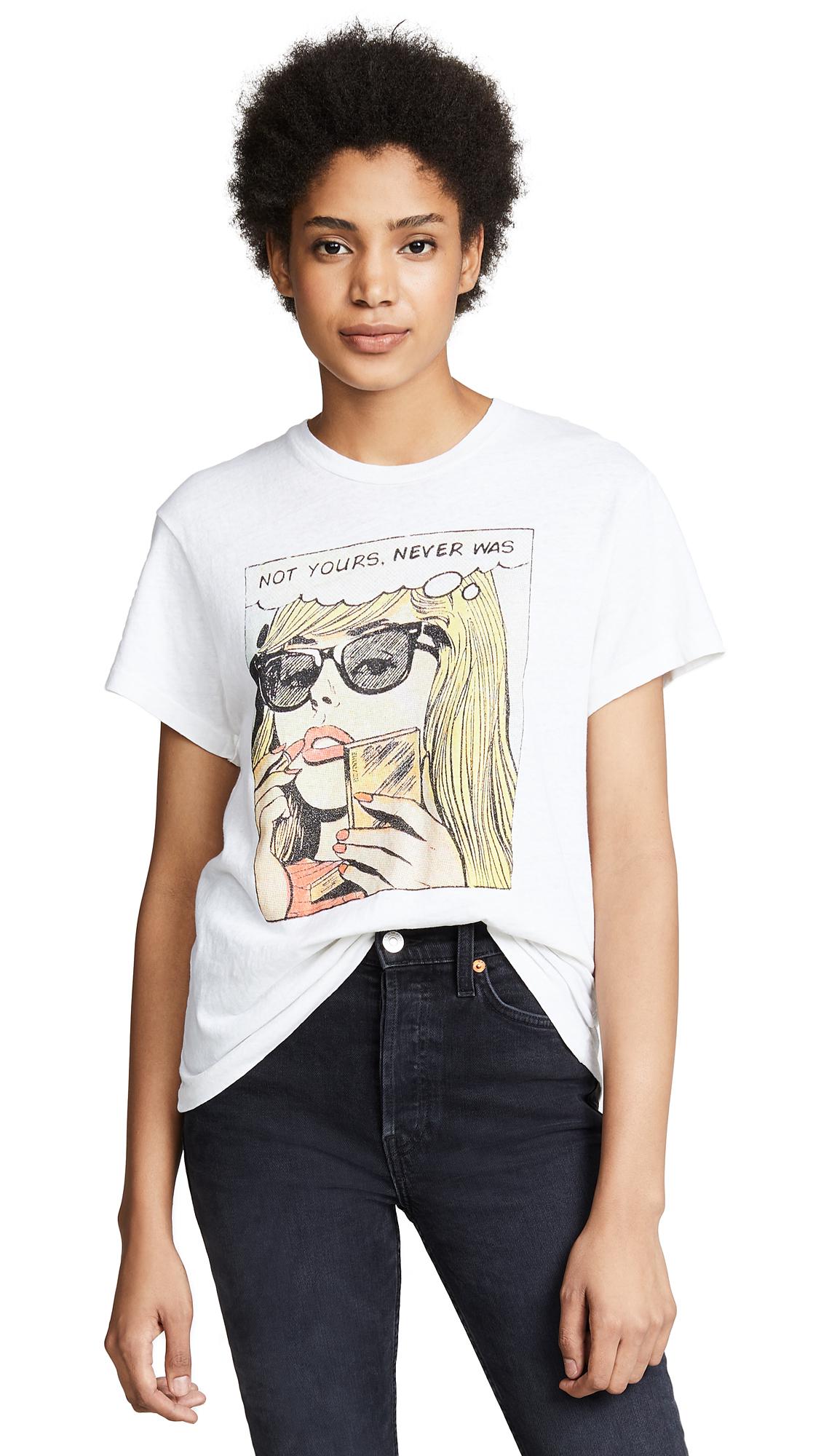 RE/DONE Girlfriend Tee With Not Yours Graphic in White | Lyst