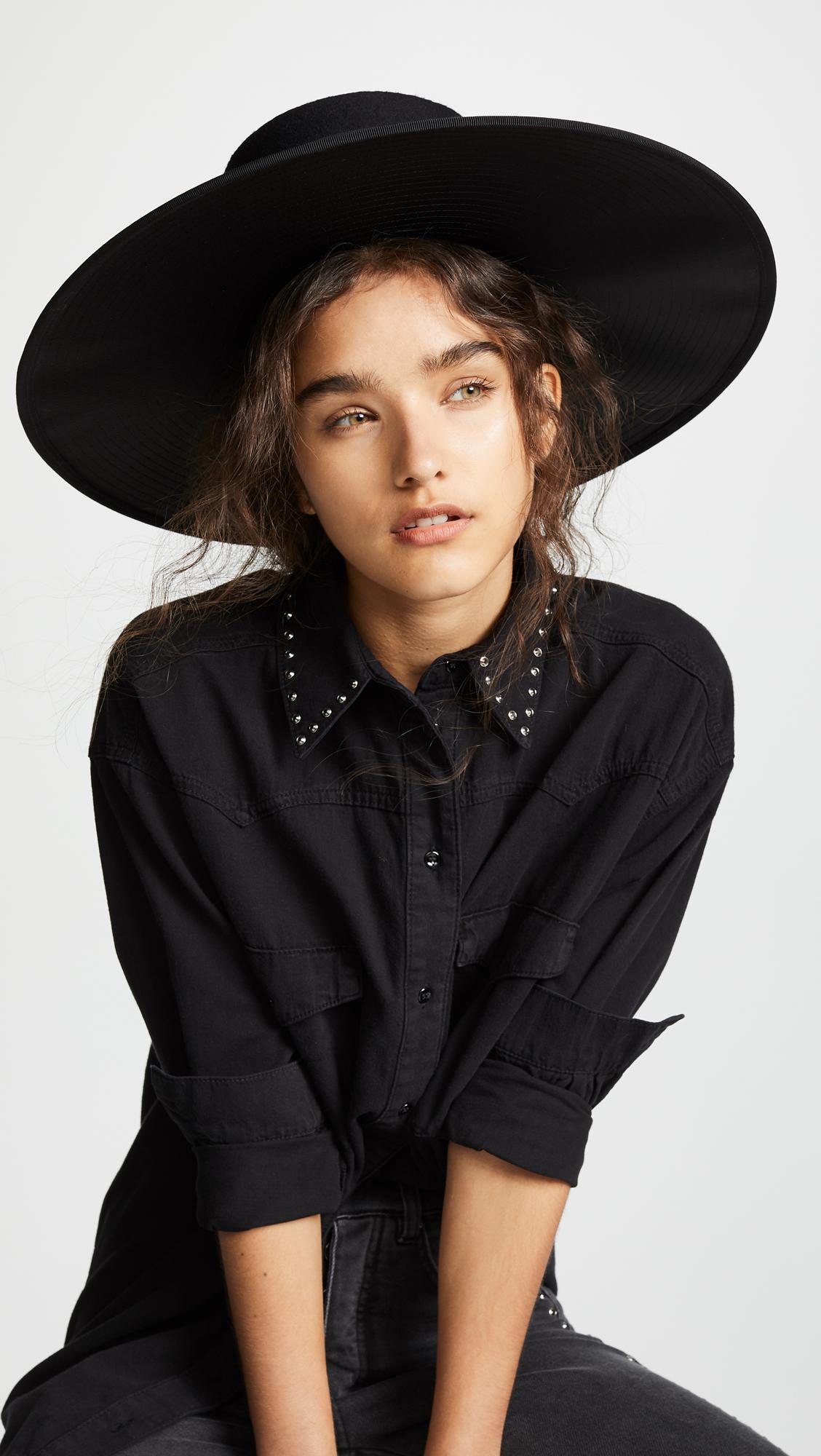 Marc Jacobs Wool Large Boater Hat in 