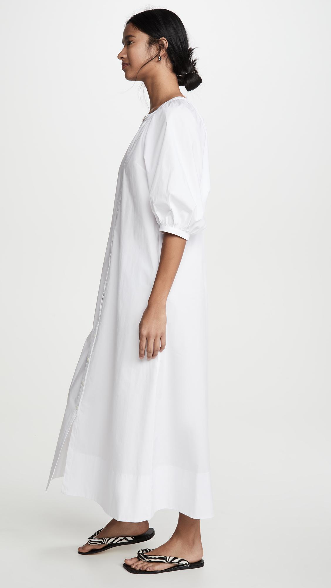STAUD Cotton Vincent Dress in White - Lyst