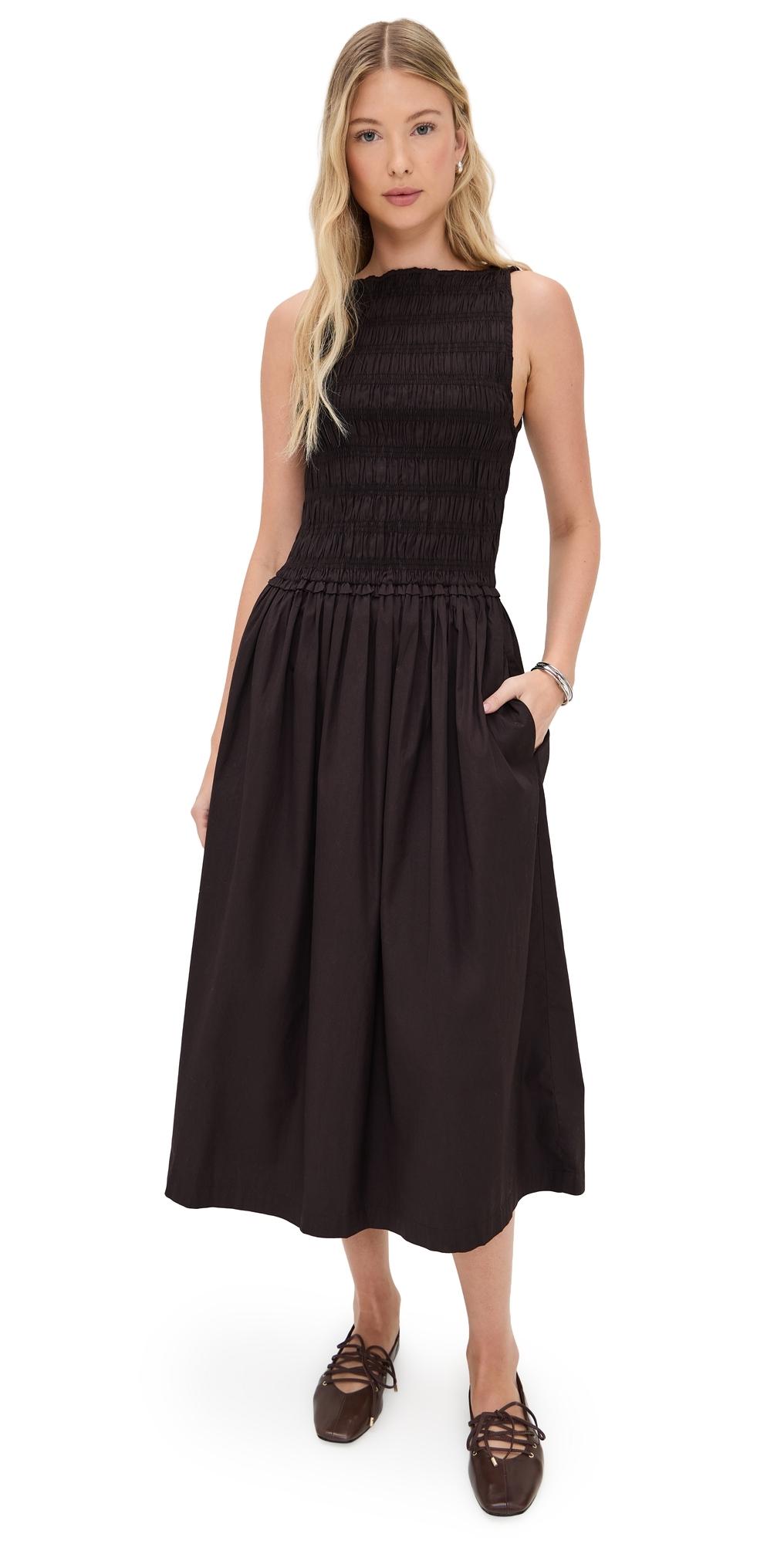 pearl midi dress white Gillian Pearl Midi Dress 4 / Ivory Embellished Silk Faille