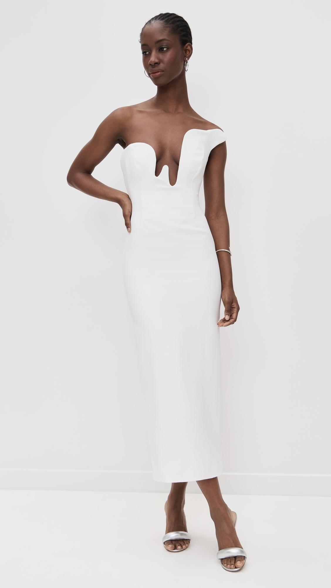 Bardot Rosalyn Midi Dress in White | Lyst