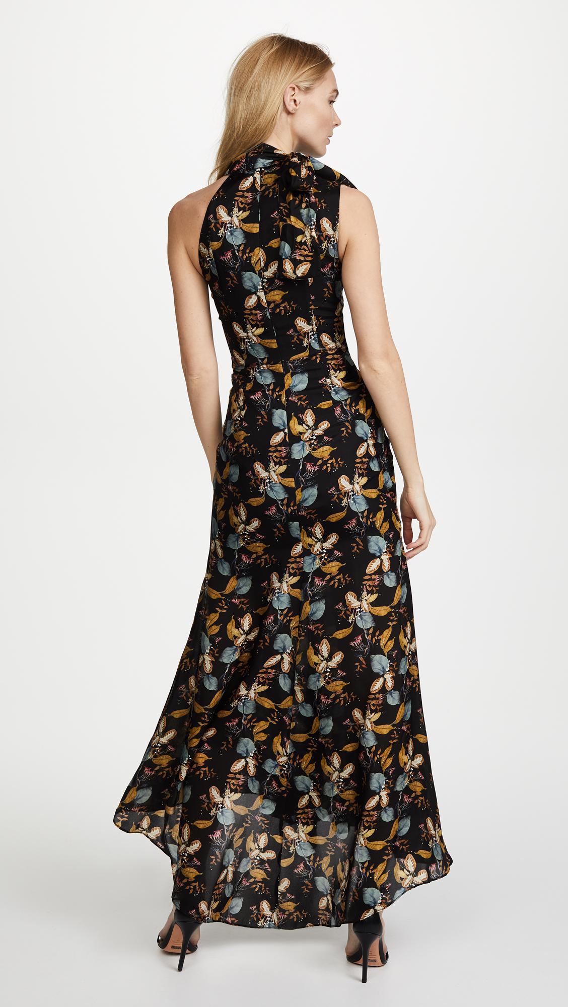 nicholas ava floral tie neck maxi