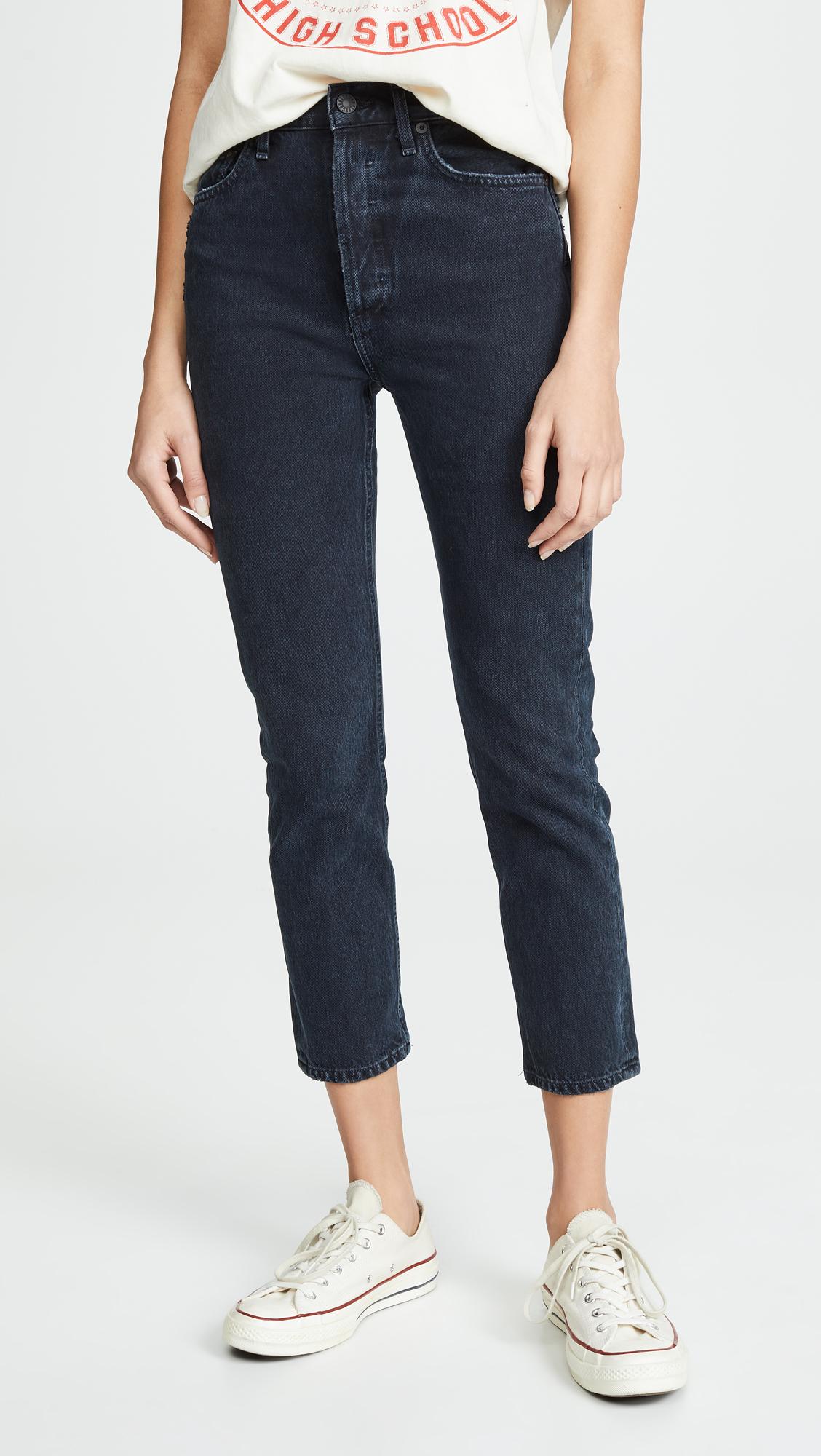 Agolde Denim Riley High Rise Slim Crop Jeans in Blue - Lyst