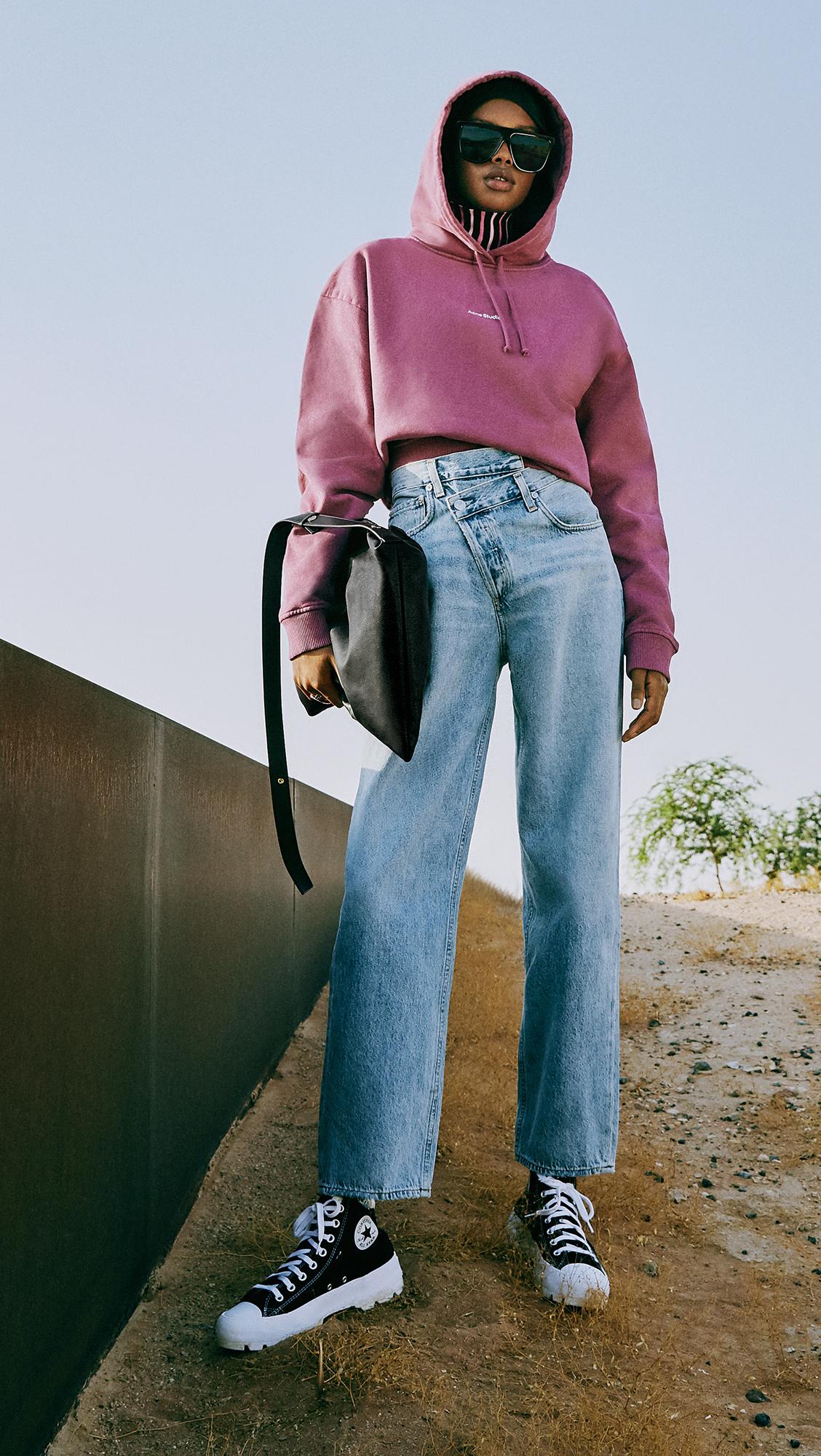 Agolde Denim Crisscross Jeans in Blue 