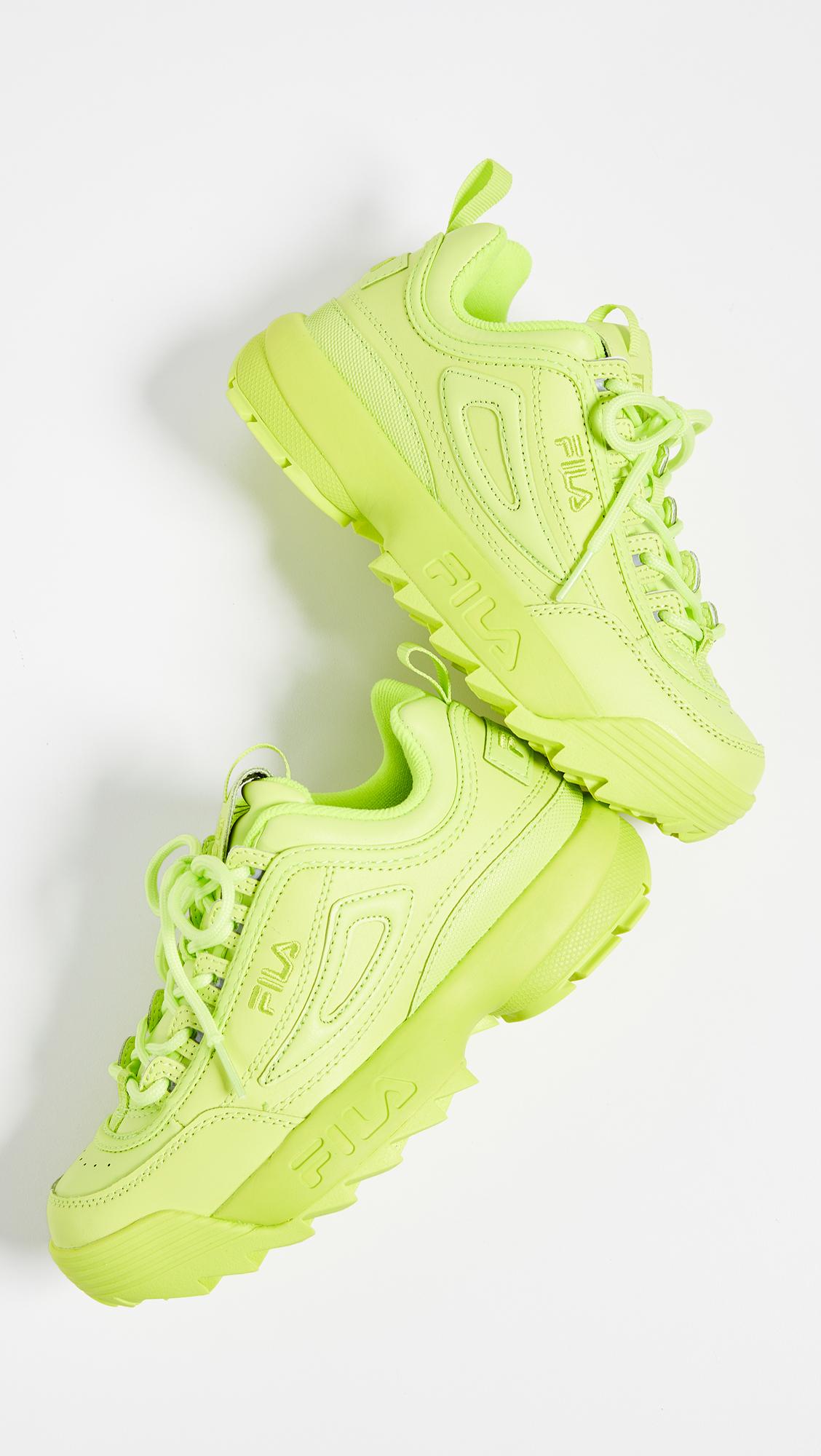 Fila Disruptor Premium Green Trainers | Lyst