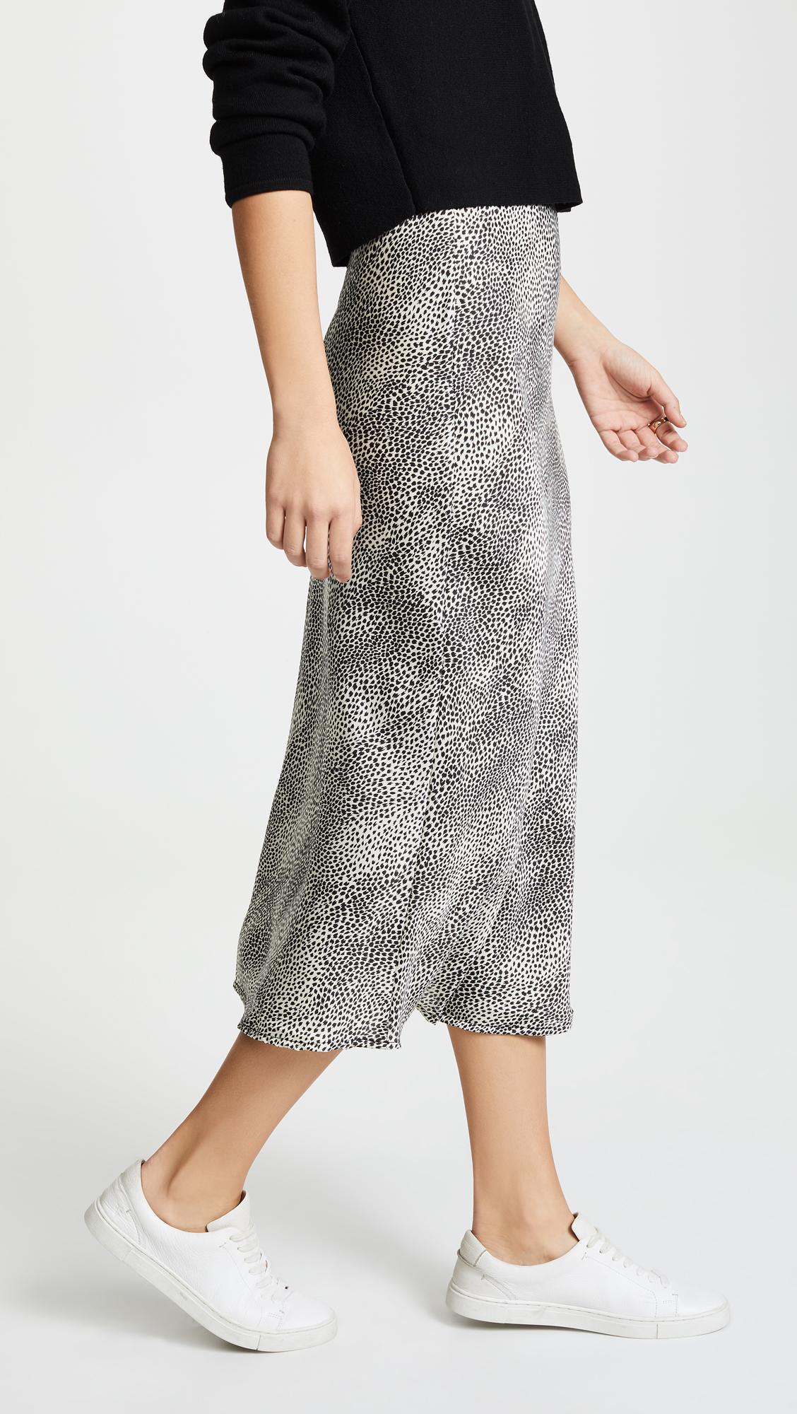 leopard midi skirt black and white