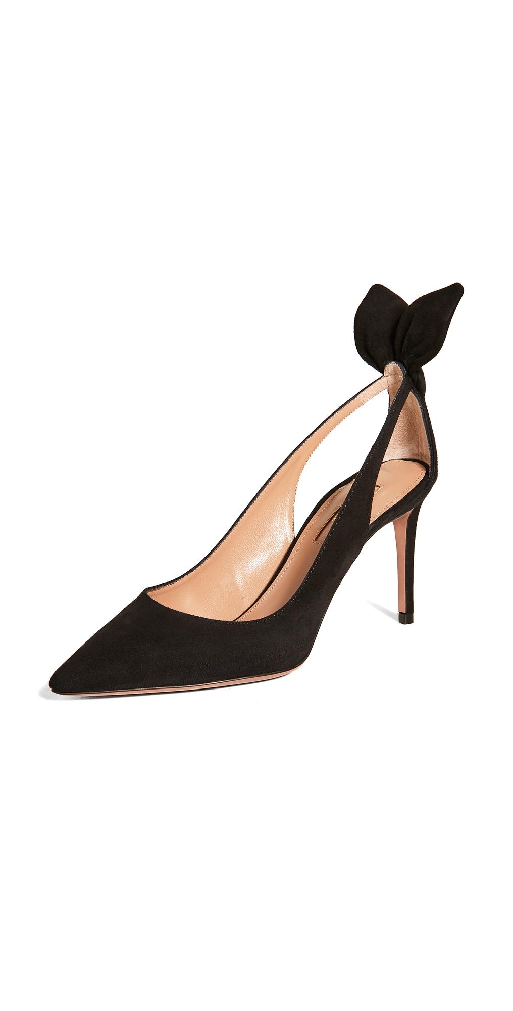 Aquazzura 85mm Bow Tie Pumps in Natural Lyst