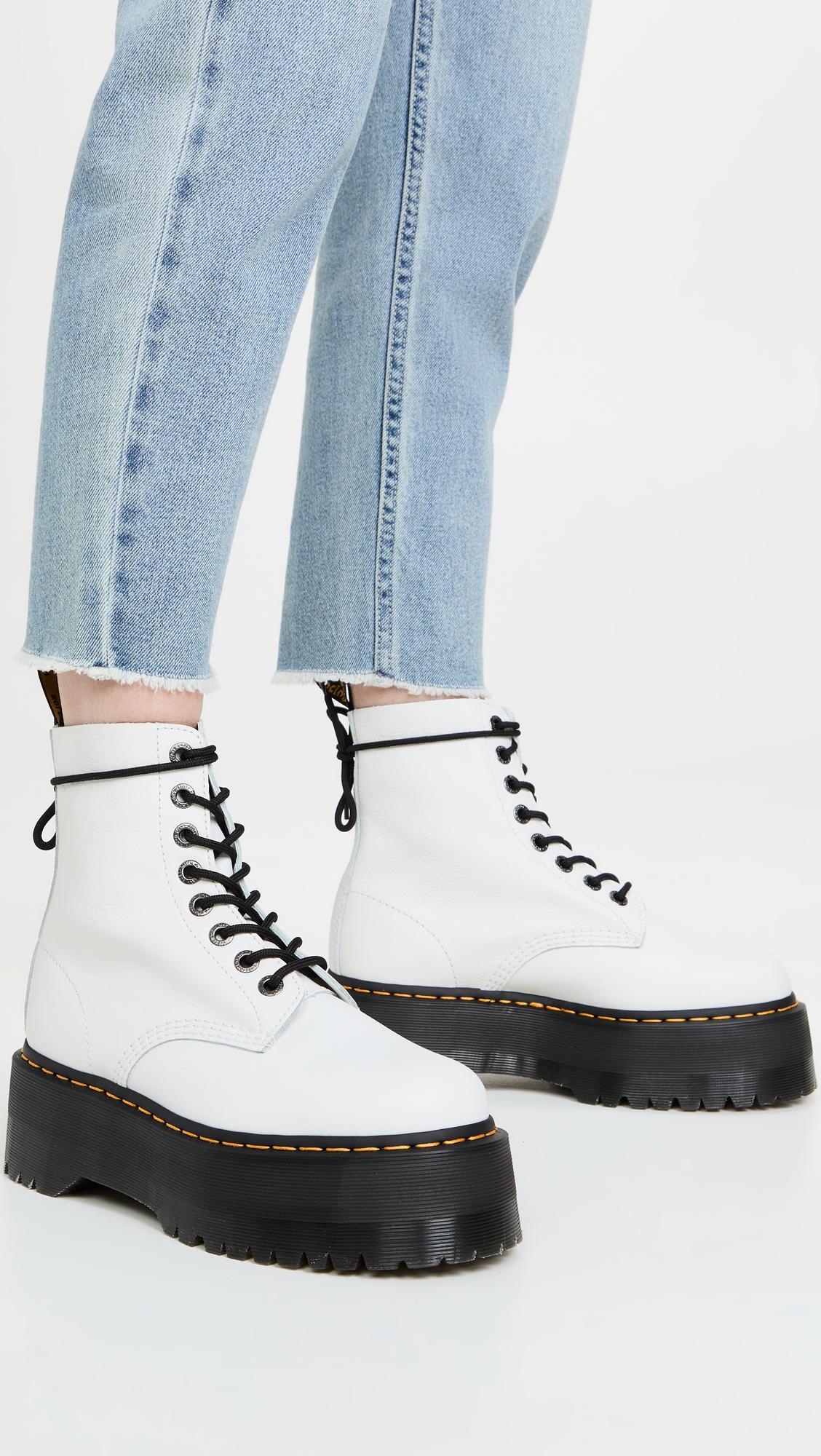 Dr. Martens 1460 Pascal Max Combat Boots in White | Lyst