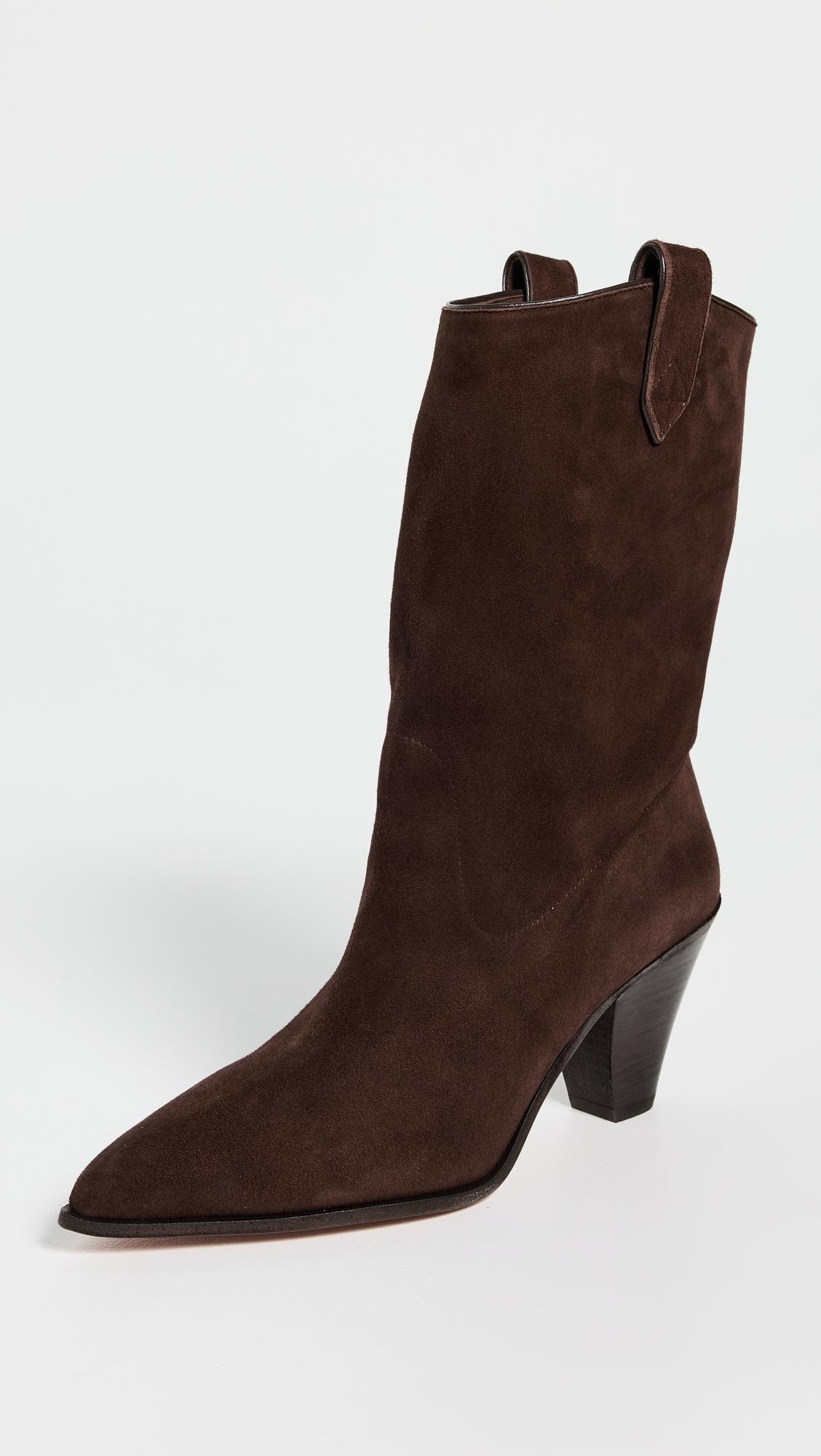 ショートブーツ・ブーティ Aquazzura AREMIDB0-SUE Ankle Boots bootie 75 in suede green AQUAZZURA Very Bow Tie 85 suede ankle boots | NET-A-PORTER