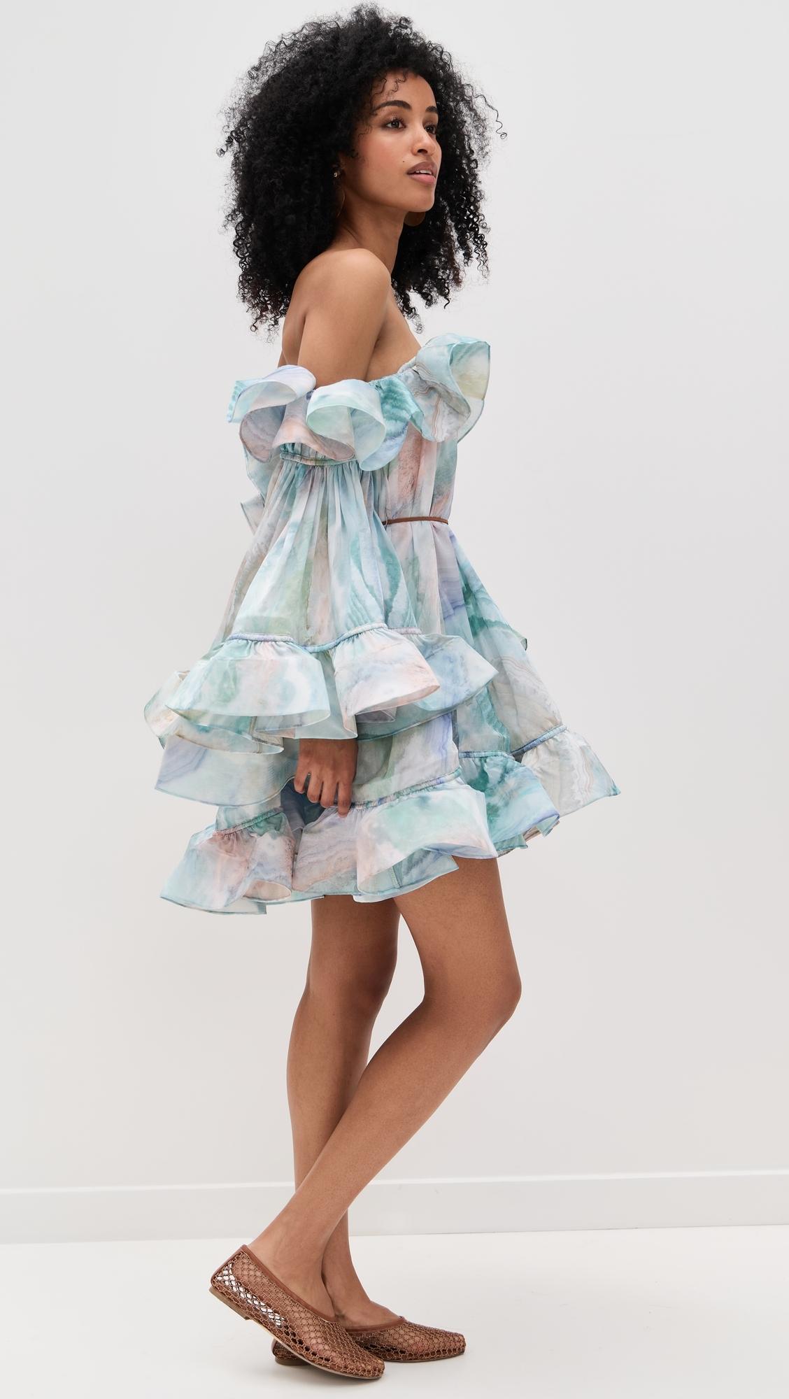 Zimmermann Illuminate Flounce Mini Dress | Lyst