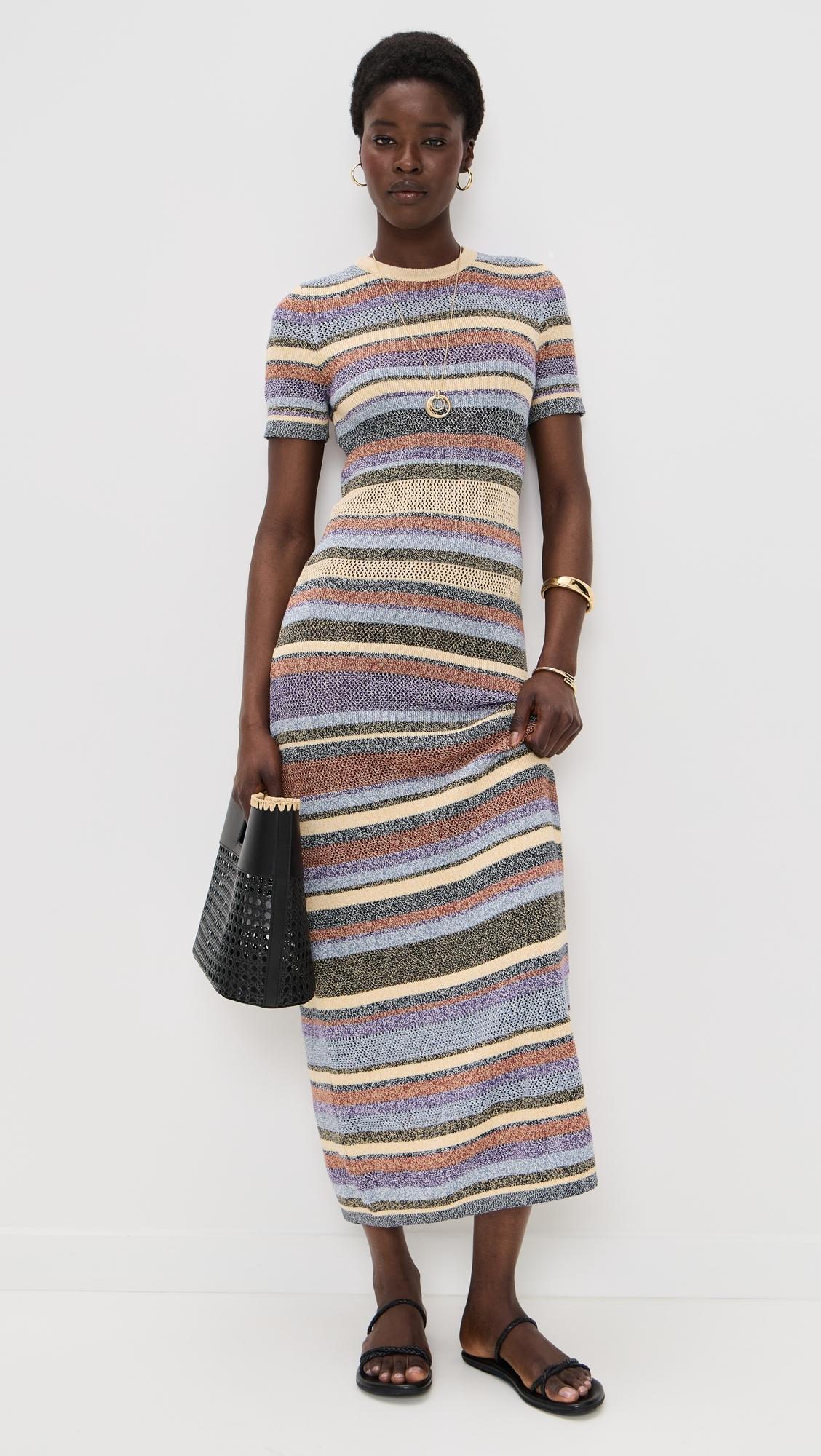 black midi knitted dress Box Pleat Knit Dress main image 1