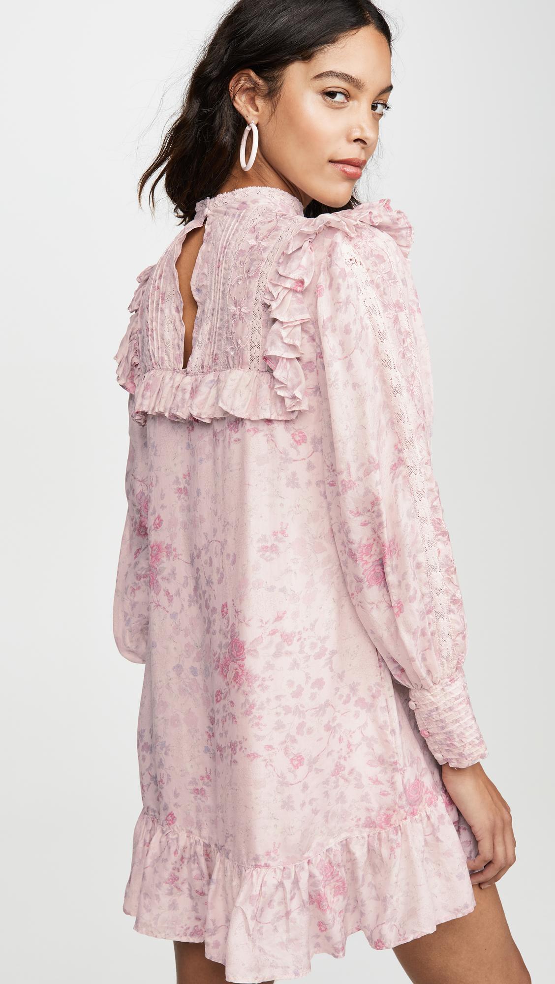 LoveShackFancy Lace Saffron Dress in Pink Lyst