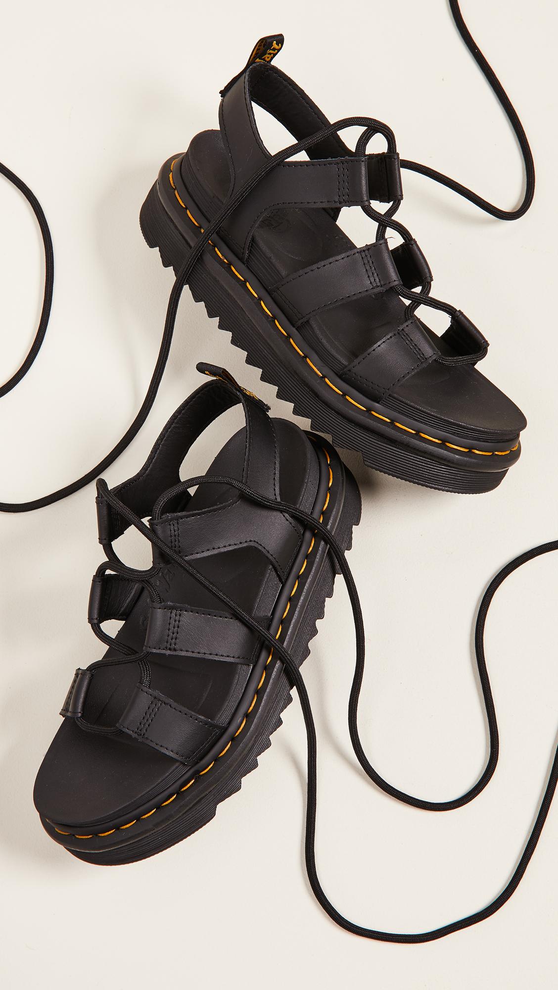 Dr. Martens Leather Nartilla Sandals in Black - Lyst