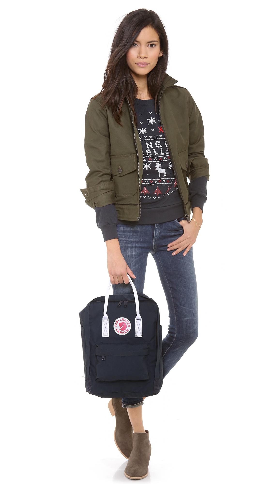 Fjallraven Kanken Backpack in Navy/White (Blue) - Lyst