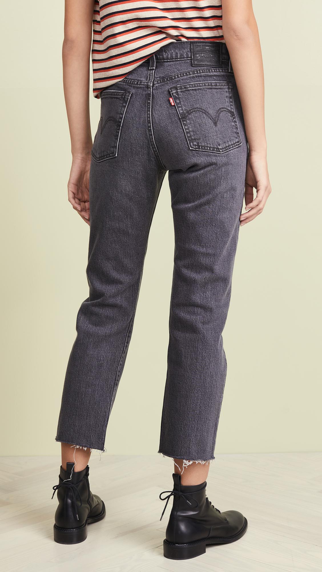 Levi's Denim Wedgie Straight Jeans in Black | Lyst