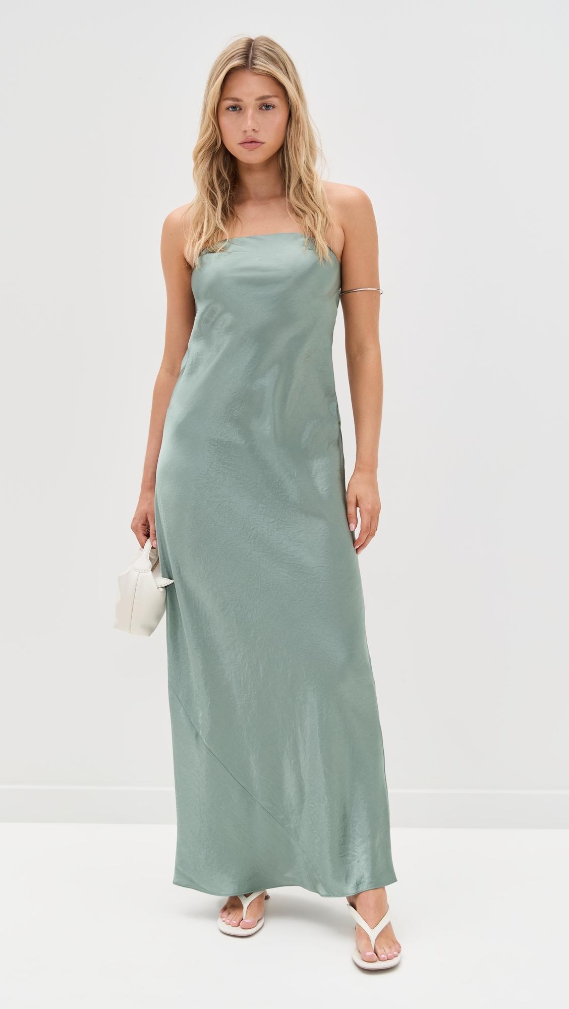 vince green dress Vince // Green Silk Knotted Dress – VSP Consignment