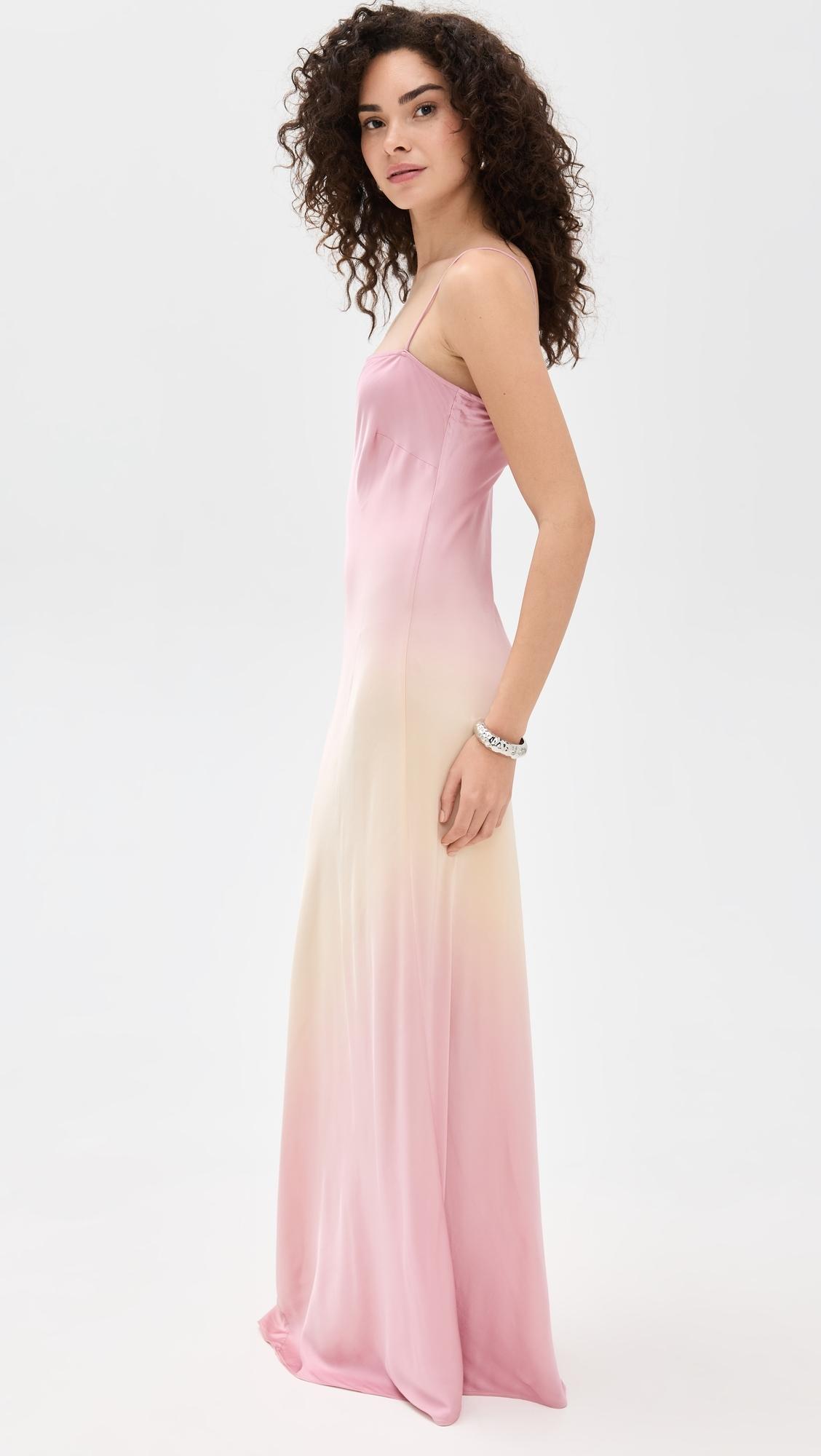 GOOD AMERICAN Satin Slip Maxi Dress in Pink | Lyst