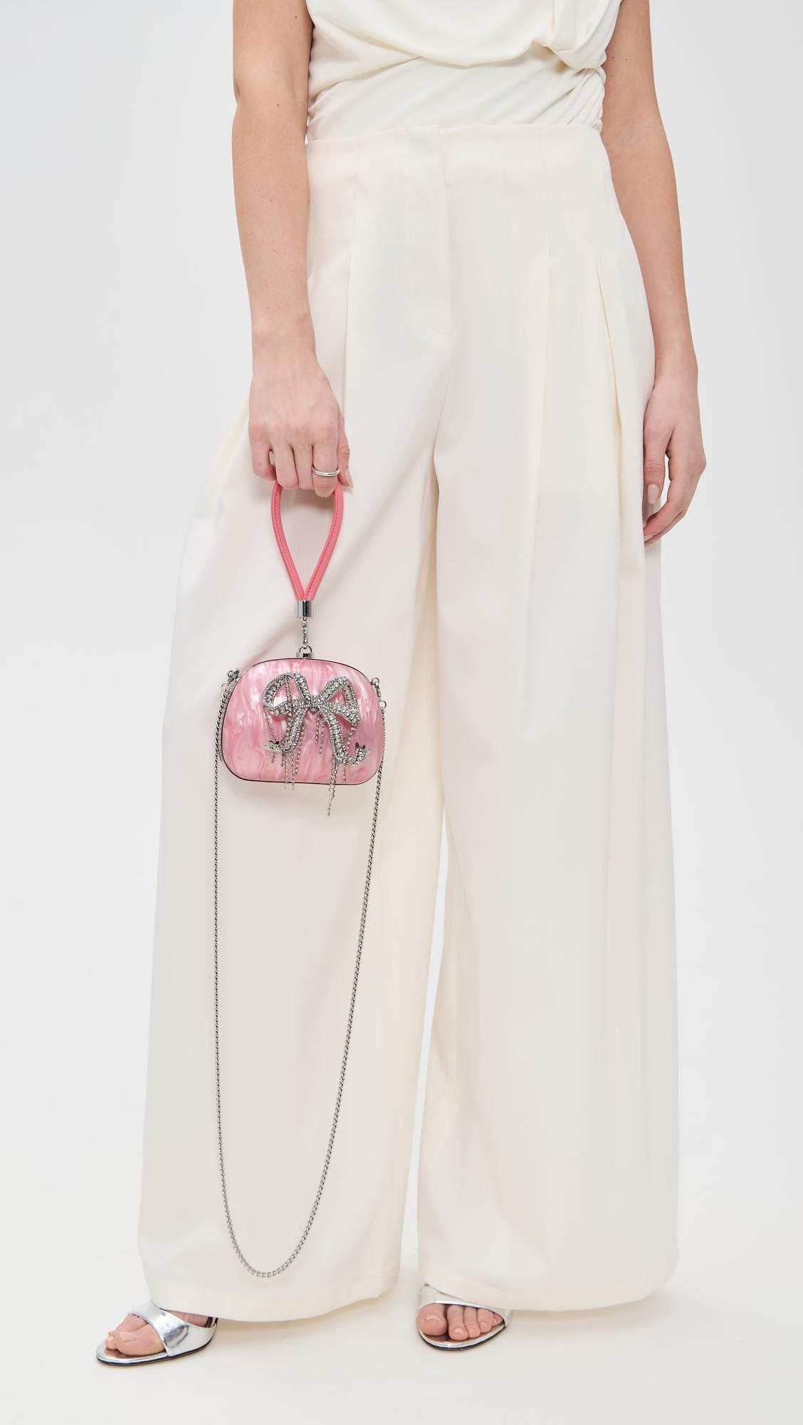 Self-Portrait Pearl Top Handle Clutch Bag in Pink | Lyst