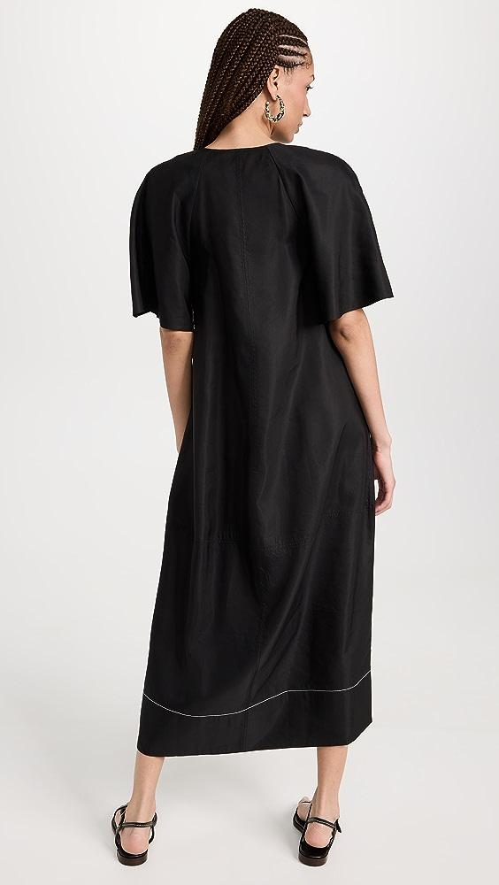 Léa Ramie Linen Slip Dress Black