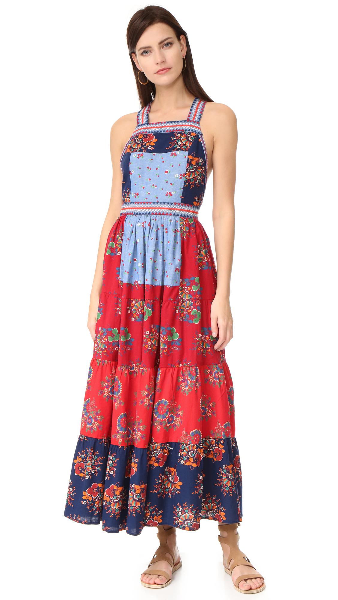 ulla johnson patchwork dress