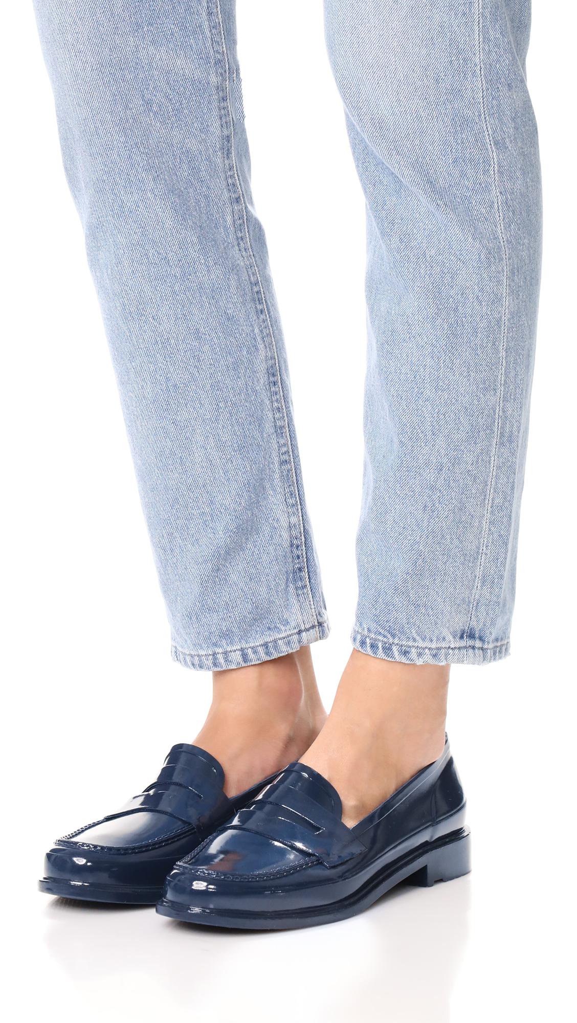 HUNTER Original Penny Loafers in Blue Lyst