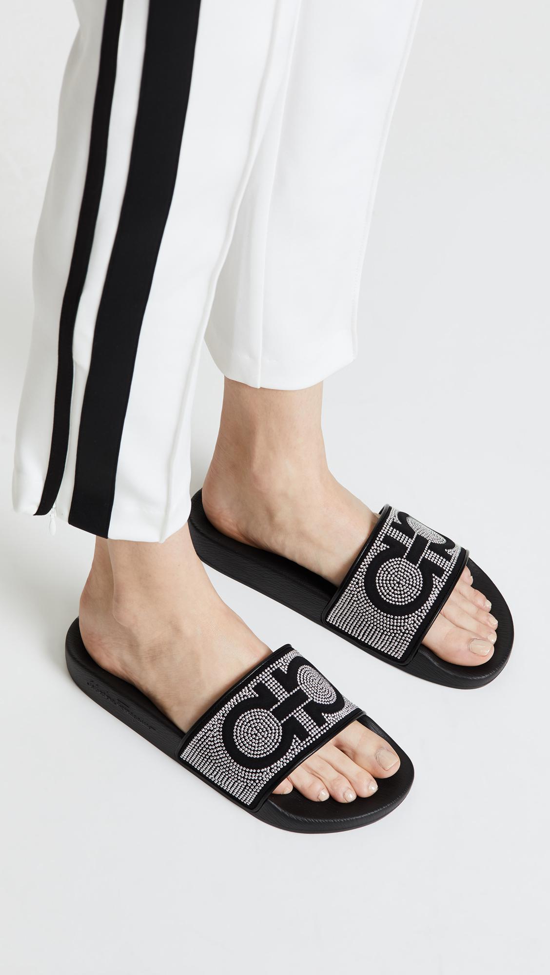 ferragamo women's pool slides