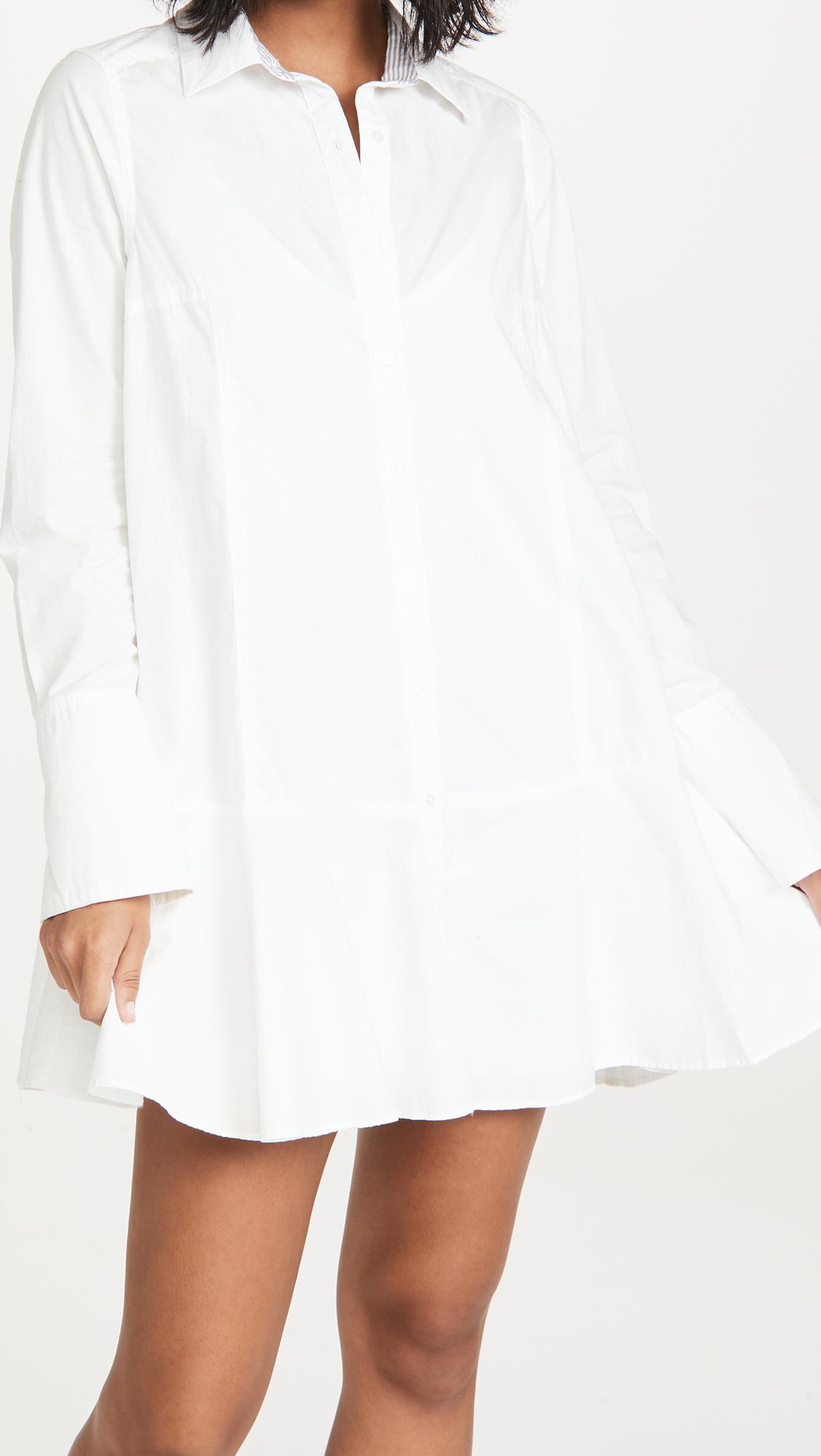 All white top shirt dress