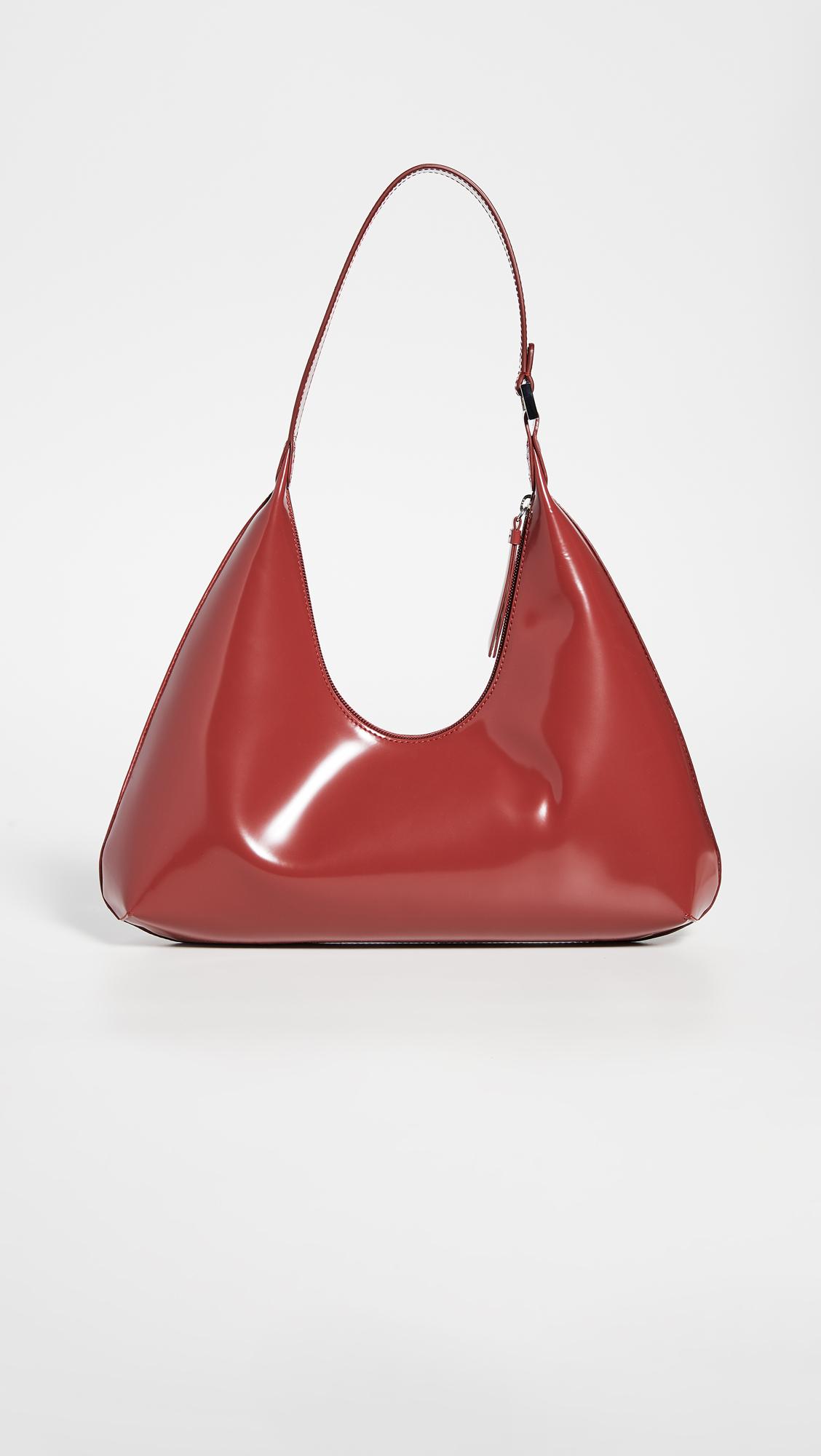 BY FAR: Baby Amber bag in brushed leather - Red
