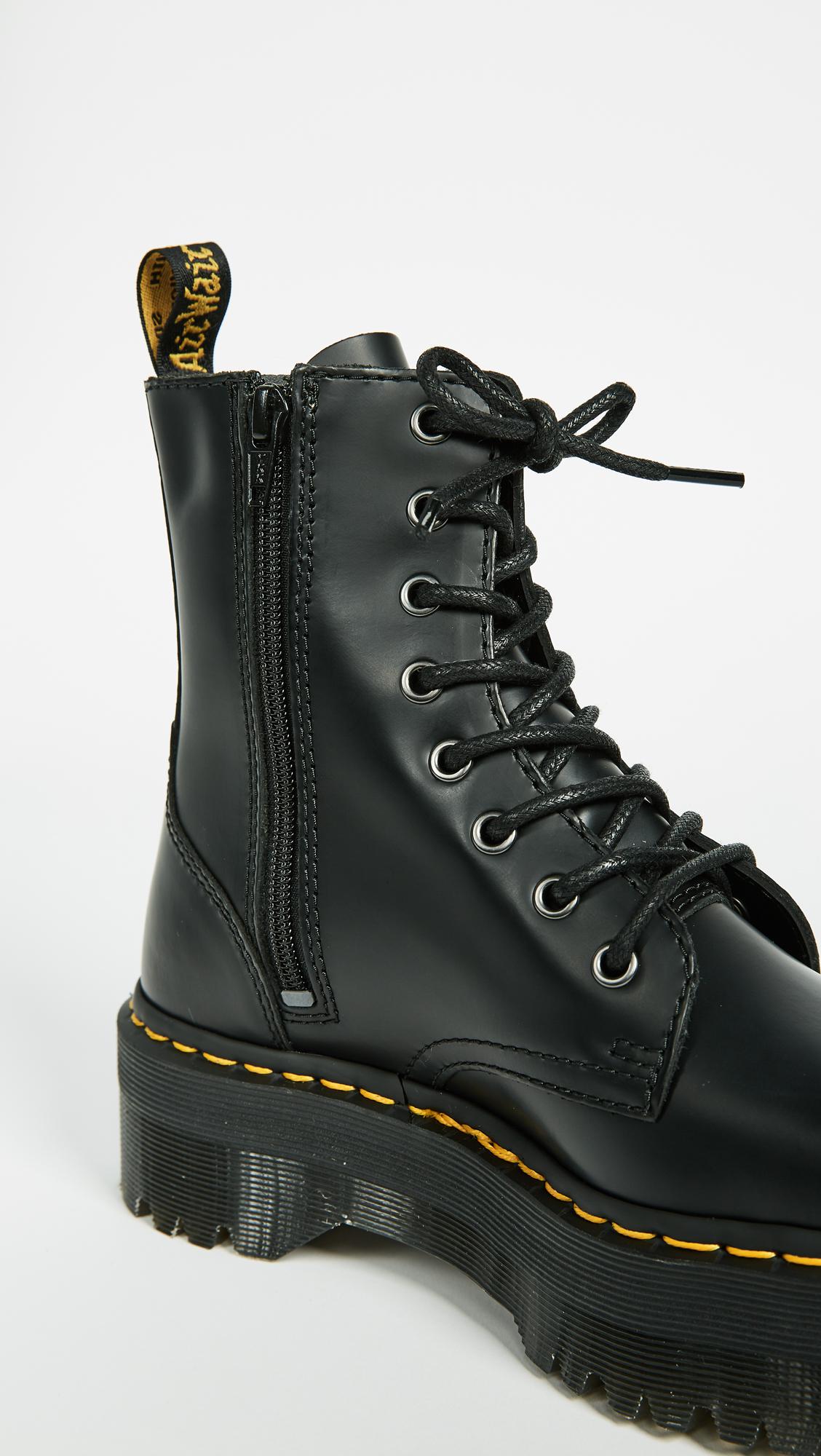 Dr. Martens Leather Jadon 8 Eye Boots in Black - Lyst