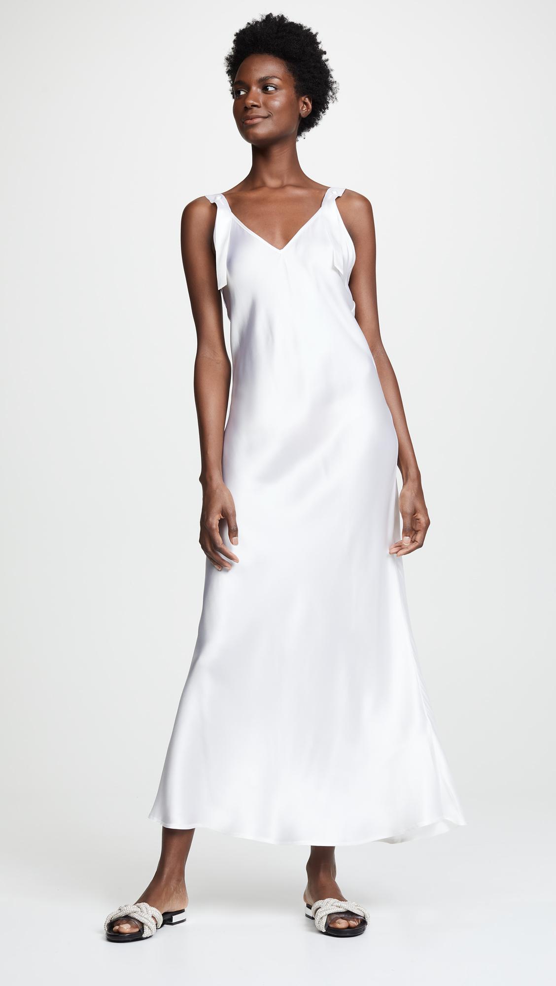 Sleeper Silk Slip With Imitation Pearls In White Lyst