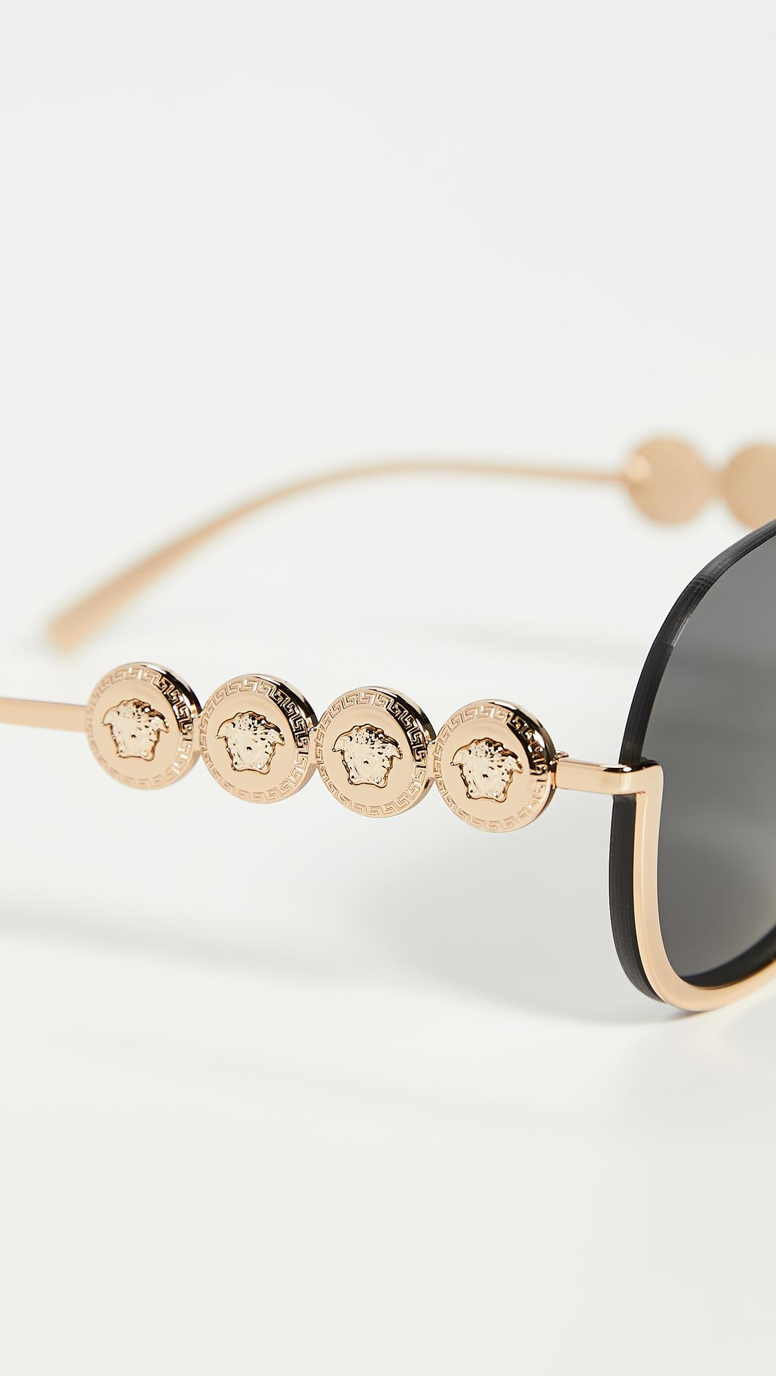 Versace 0ve2215 Sunglasses in Gold/Grey (Gray) for Men - Lyst