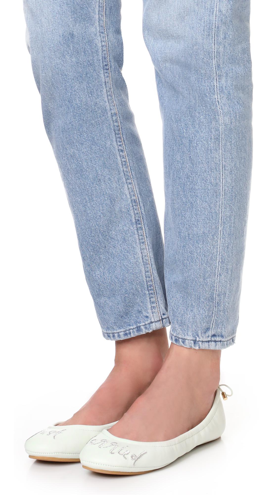 just married kate spade flats