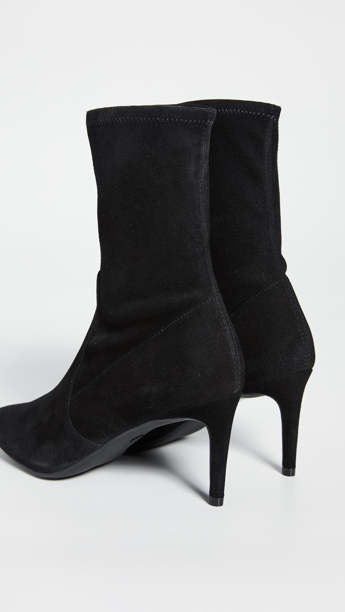 stuart weitzman black wren 75 suede heeled ankle boots