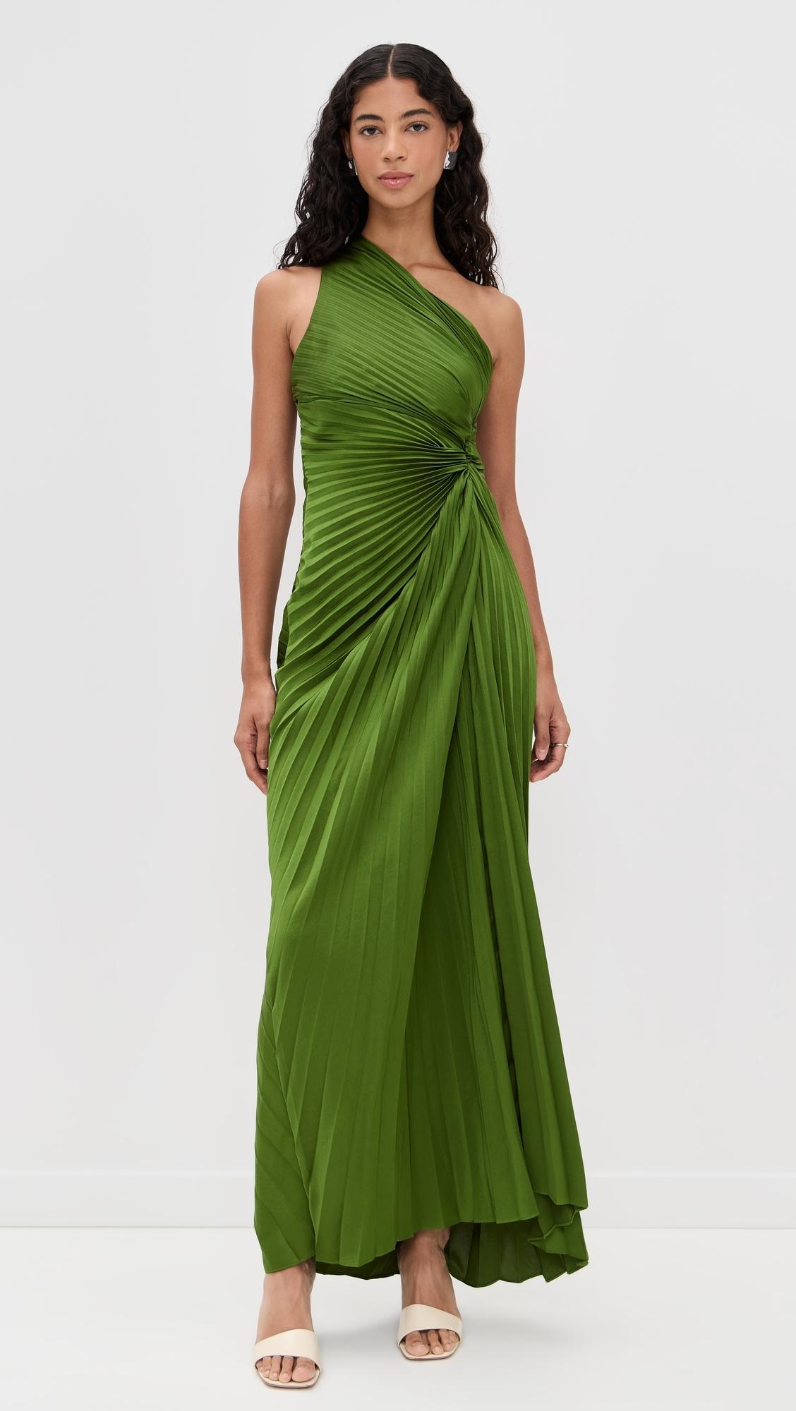 A.L.C. A. L.C. Lara Pleated One Shoulder Gown in Green | Lyst A.L.C. A. L.C. Lara Pleated One Shoulder Gown in Green | Lyst