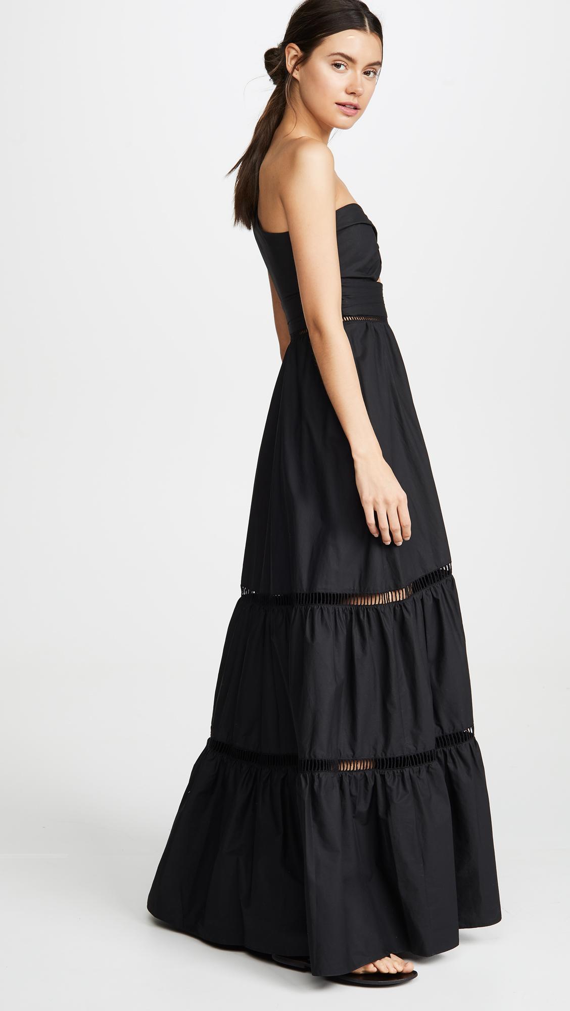 A.L.C. Piper One shoulder A line Dress in Black Lyst