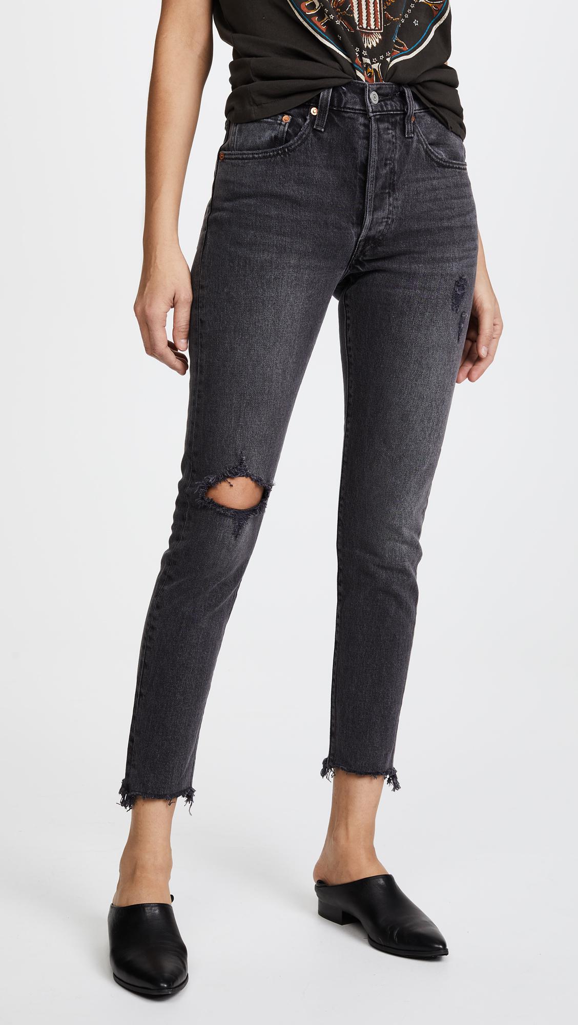 Levi's Denim 501 Stretch Skinny Jeans in Black - Lyst