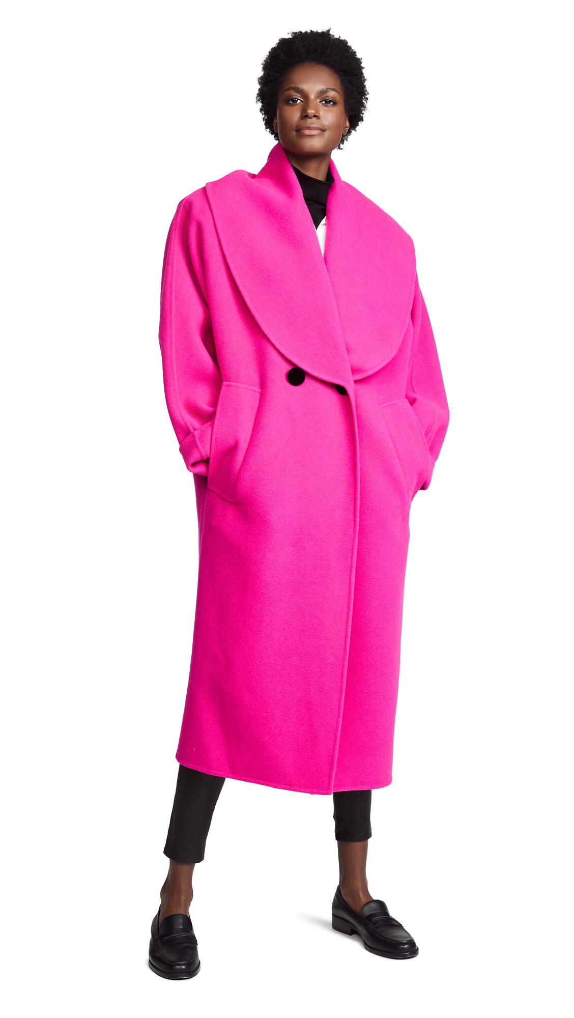 fuschia pink wool coat