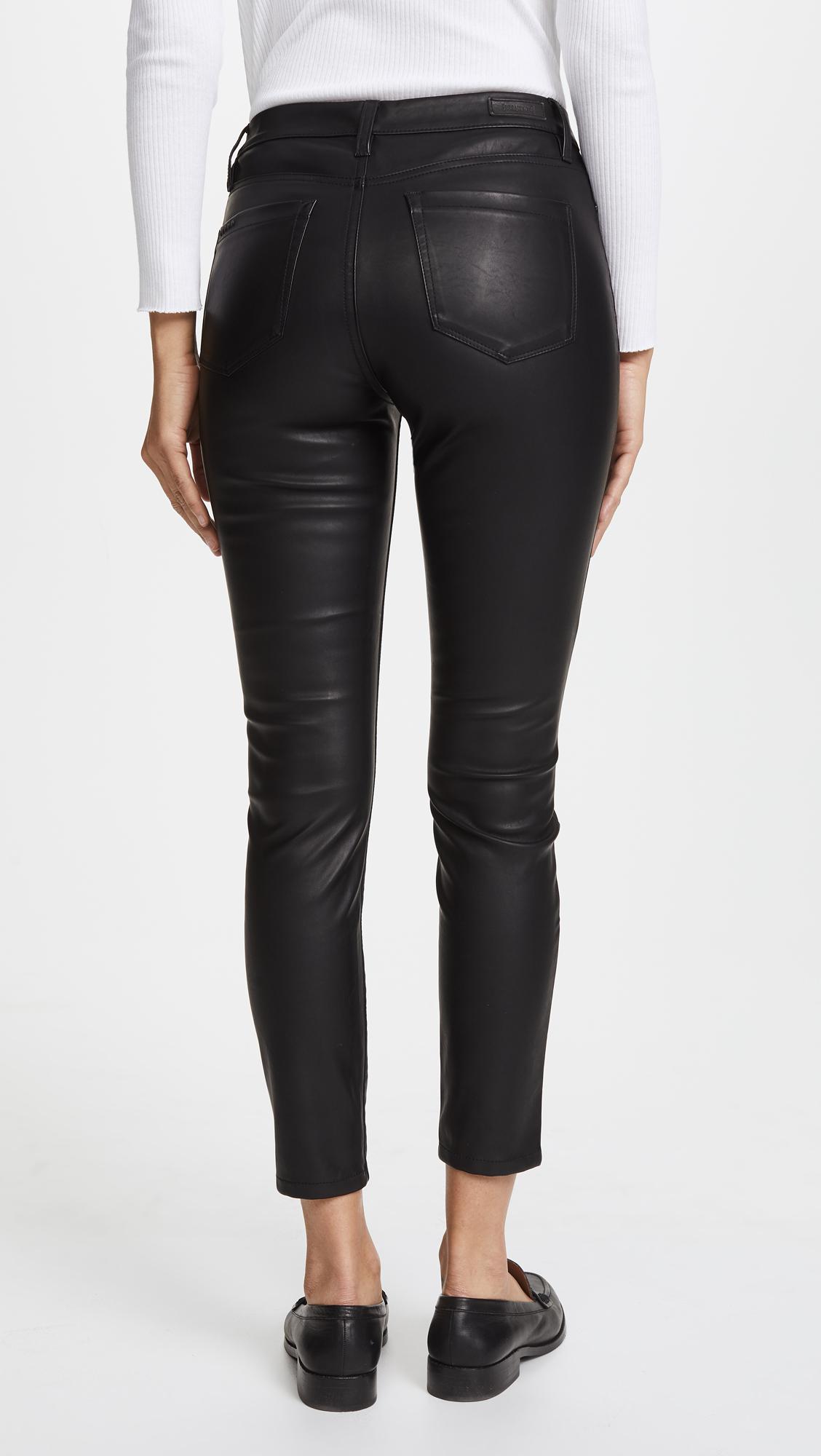 blank denim the principle mid rise vegan leather skinny pants