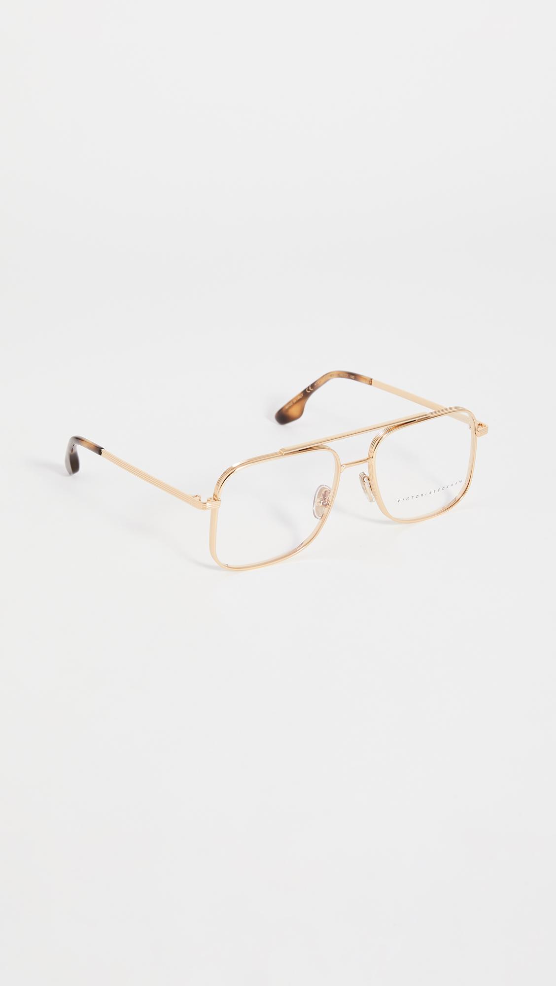 Victoria Beckham Square Aviator Glasses in Gold (Metallic) Lyst