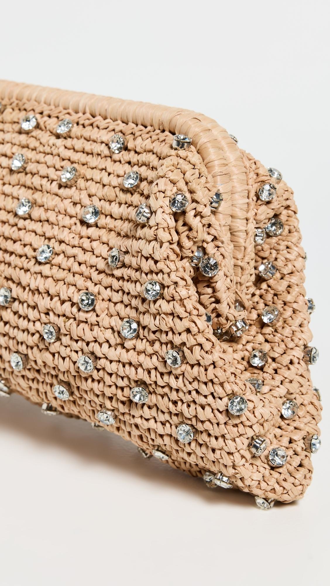 BTB Los Angeles Briar Crystal Clutch in Natural | Lyst