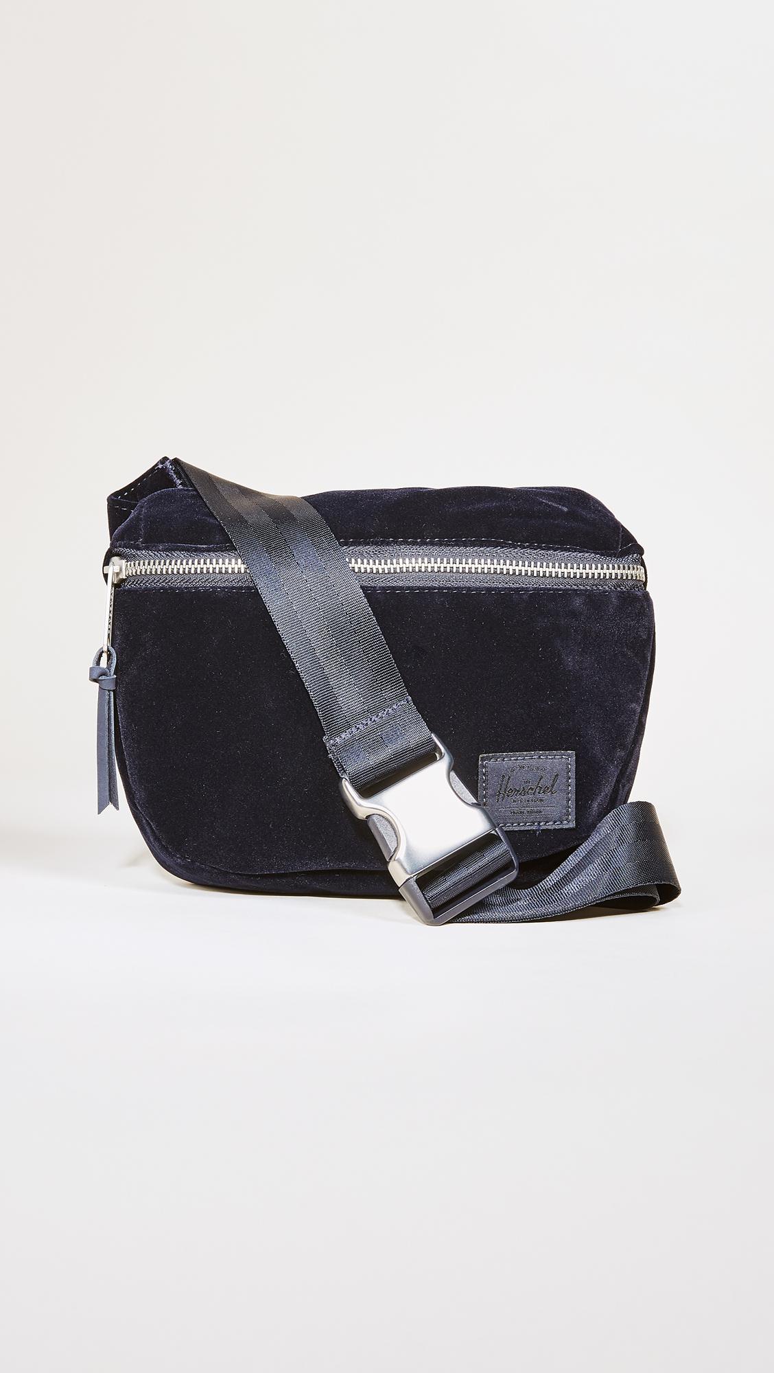 Navy Blue Velvet Bumbag 