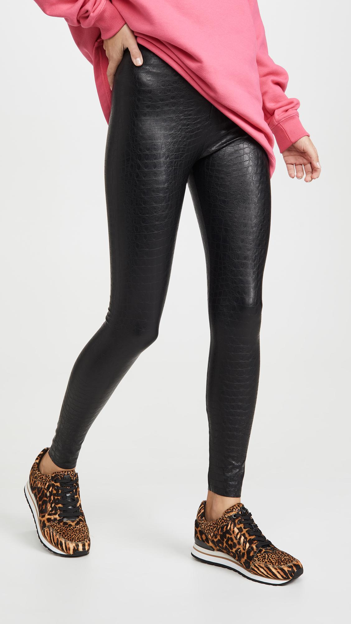COMMANDO Metallic faux stretch-leather leggings