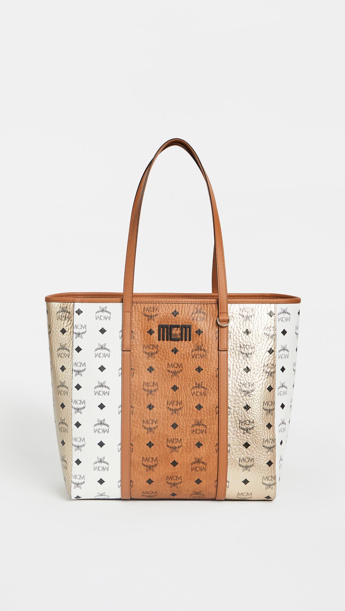 MCM Toni Visetos Mix Medium Shopper Bag in Brown | Lyst