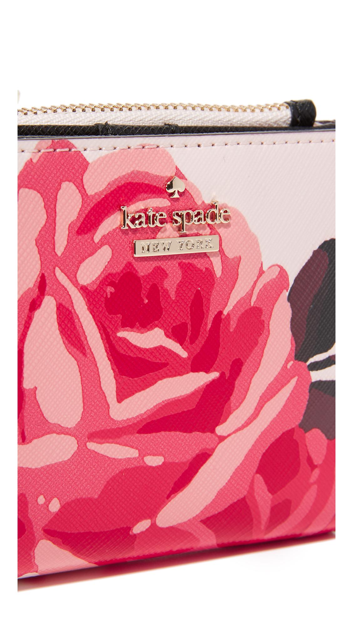Lyst Kate Spade Roses Small Zip Wallet in Pink