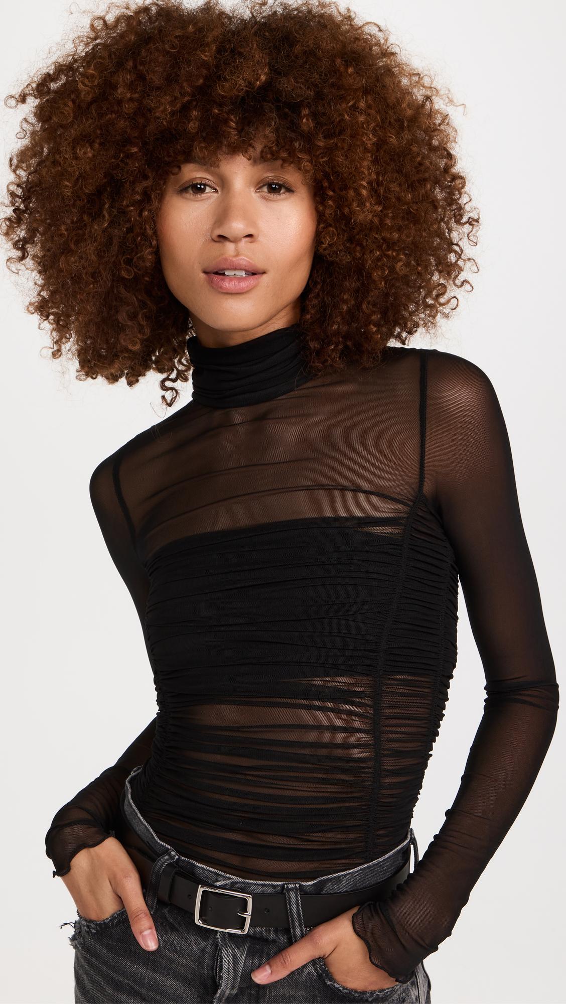 Free People Under It All Thong Bodysuit in Black | Lyst